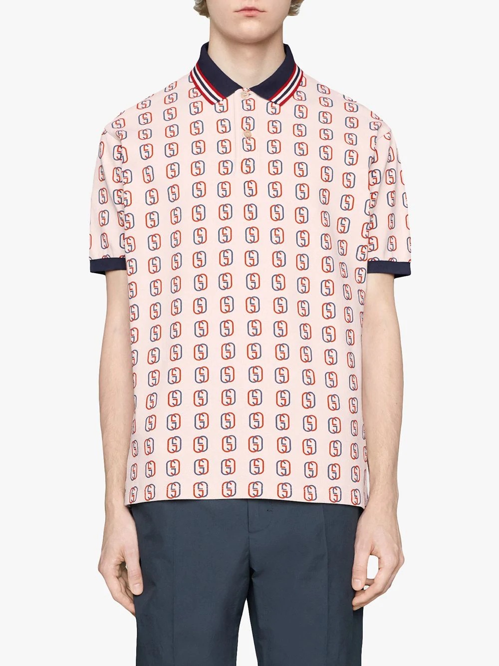 Oversize polo with Interlocking G print - 3