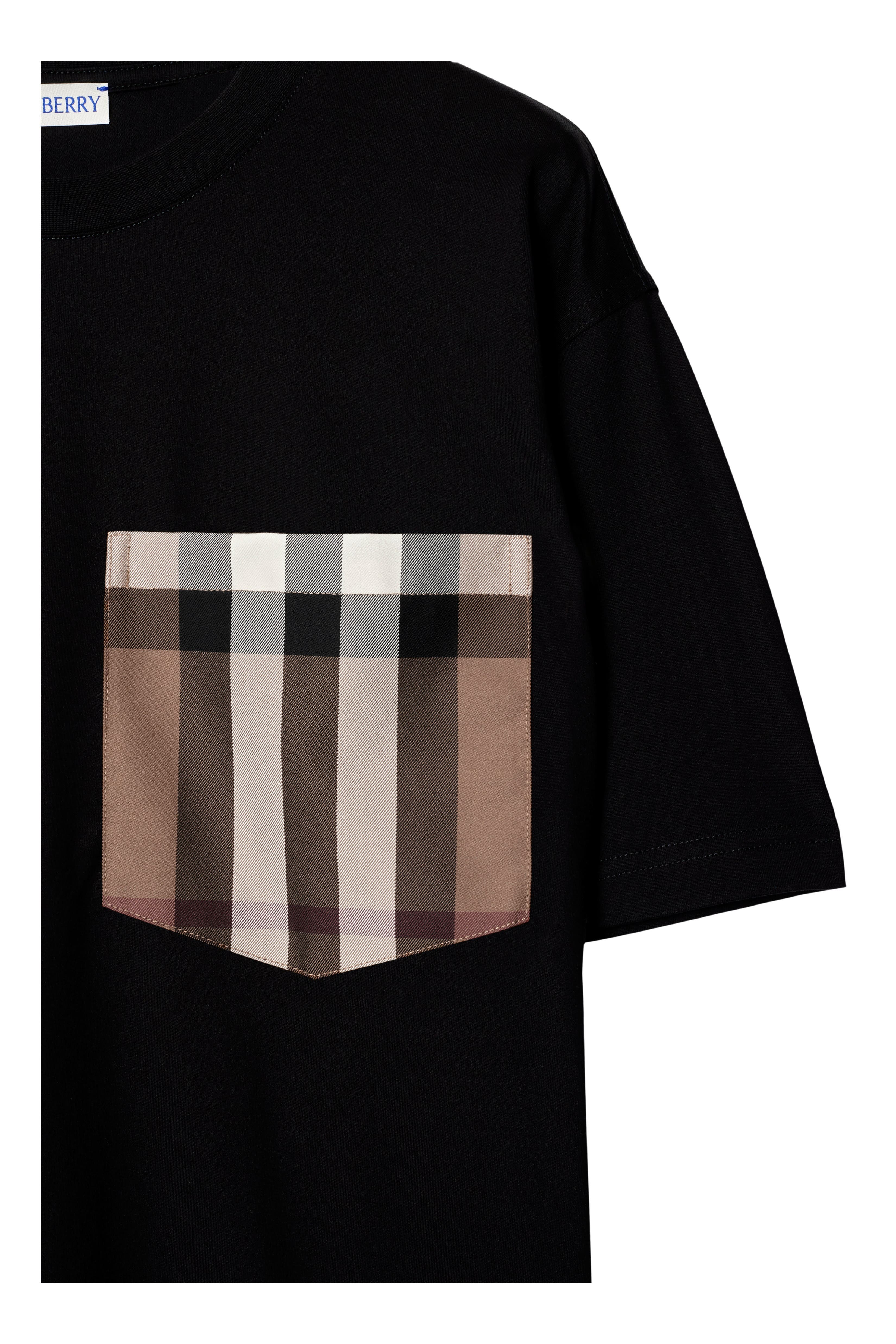 burberry Check Pocket Cotton T-shirt in Black at Nordstrom - 6