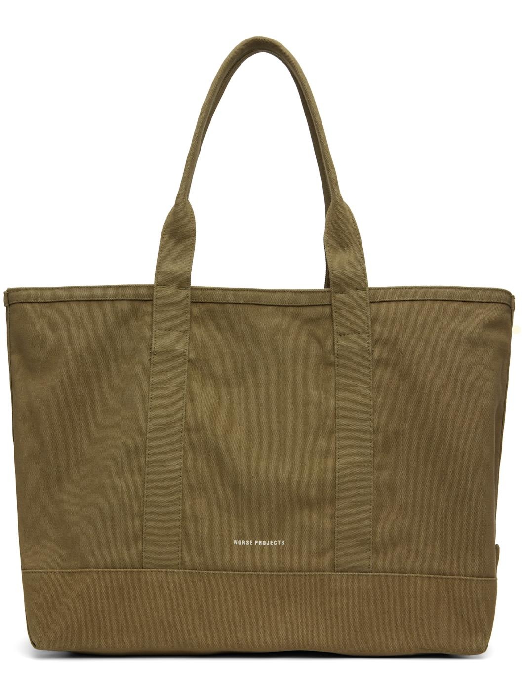 Khaki Stefan Cotton Canvas Tote - 1