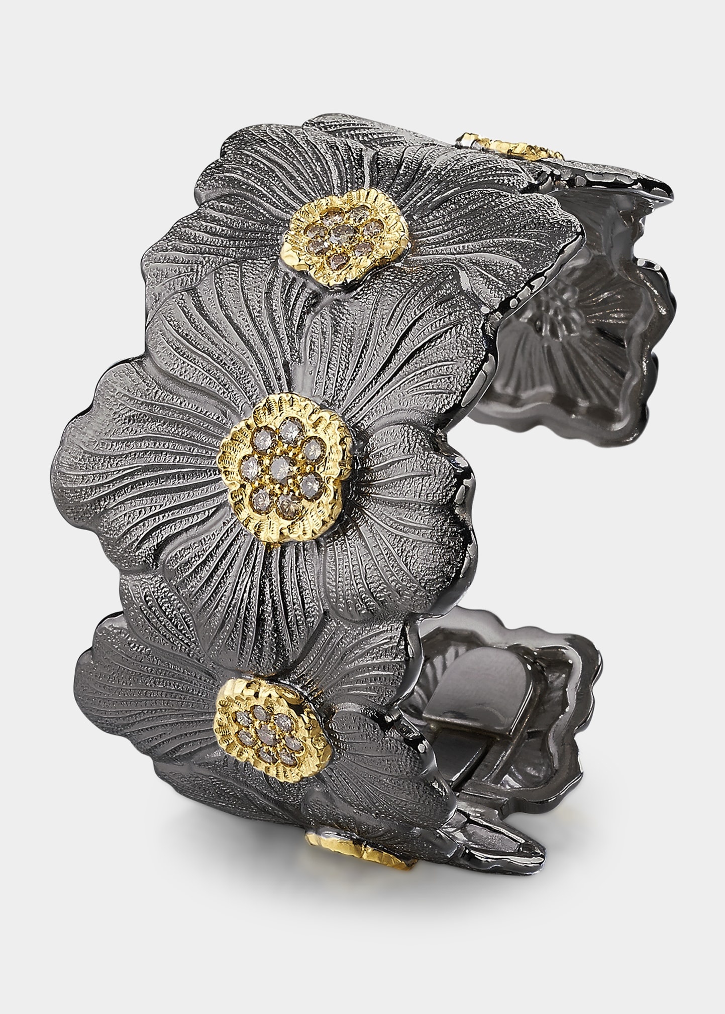 Blossom Gardenia Cuff in Burnished Silver - 2