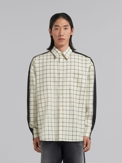 Marni WHITE CHECKED WOOL SHIRT WITH PLAIN BACK outlook