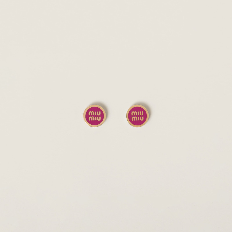 Enameled metal earrings - 1