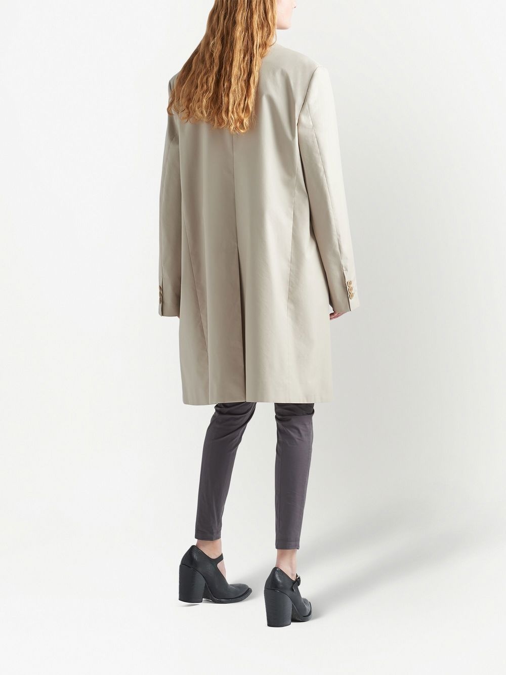 single-breasted cotton coat - 3