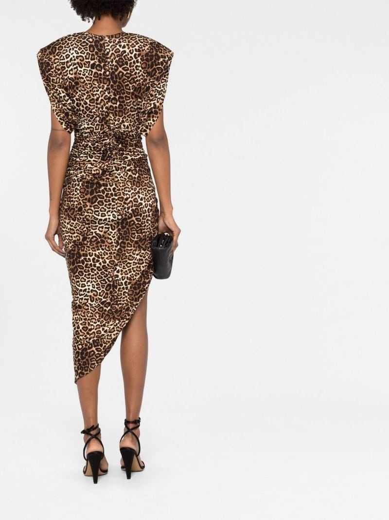 leopard-print ruched dress - 4