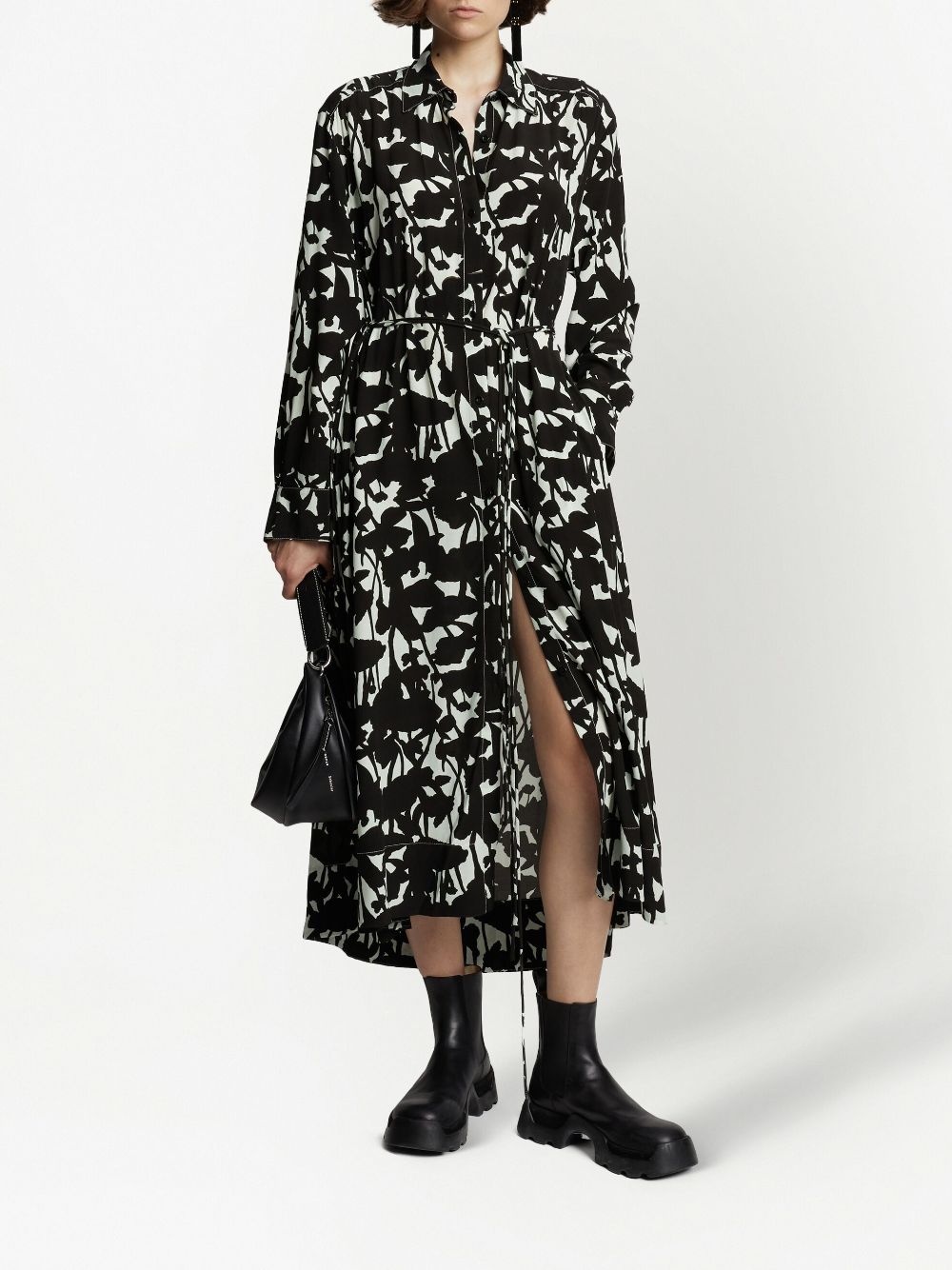 long-sleeve shirt dress - 2