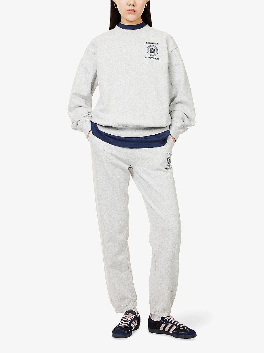 Sporty & Rich x Le Bristol Paris Bristol Crest Cotton-Blend Jogging Bottoms - 2