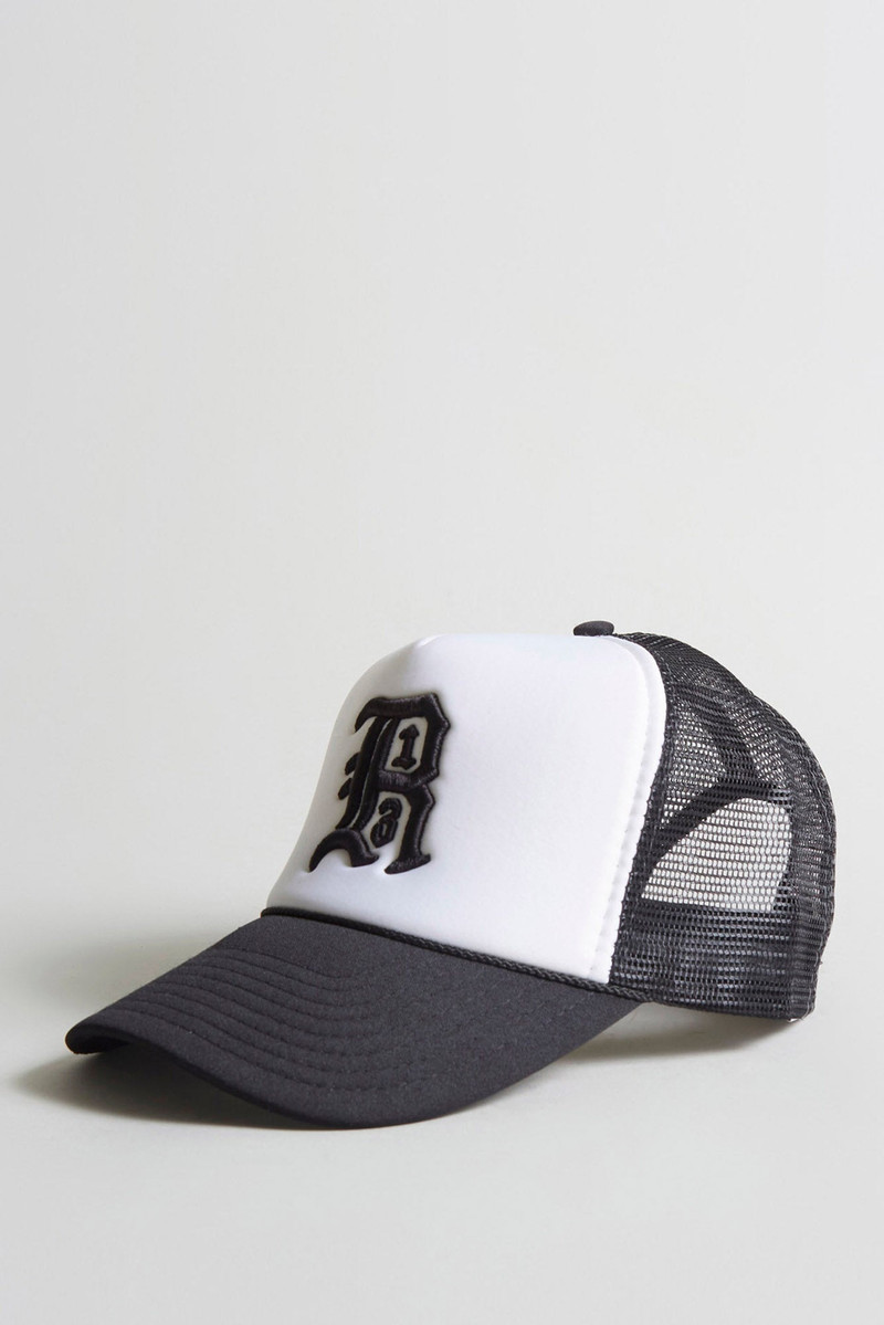 R13 TRUCKER HAT - BLACK AND WHITE 1
