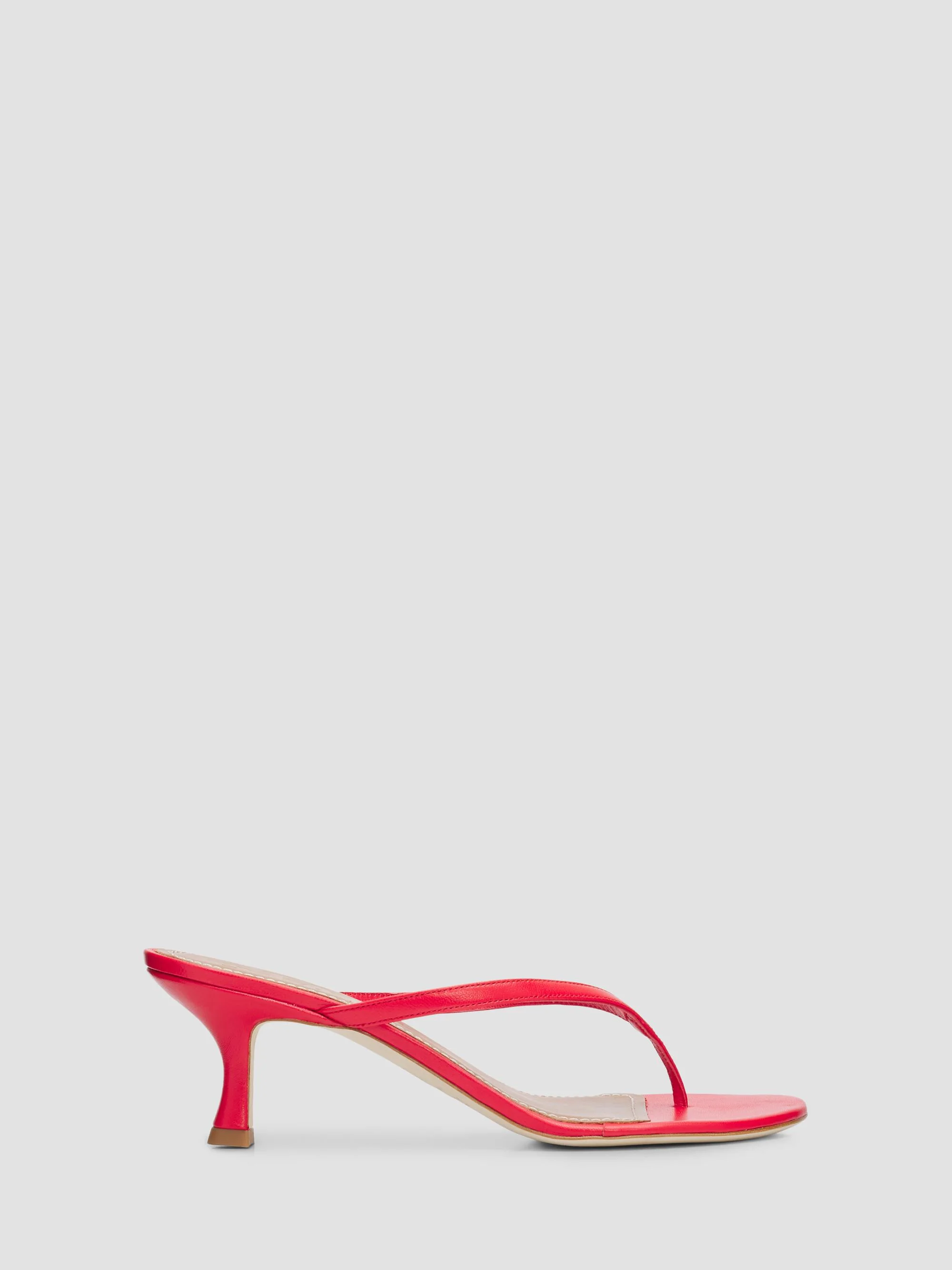 Women's Freja 60MM Leather Kitten-Heel Sandals - Red Rose - 1