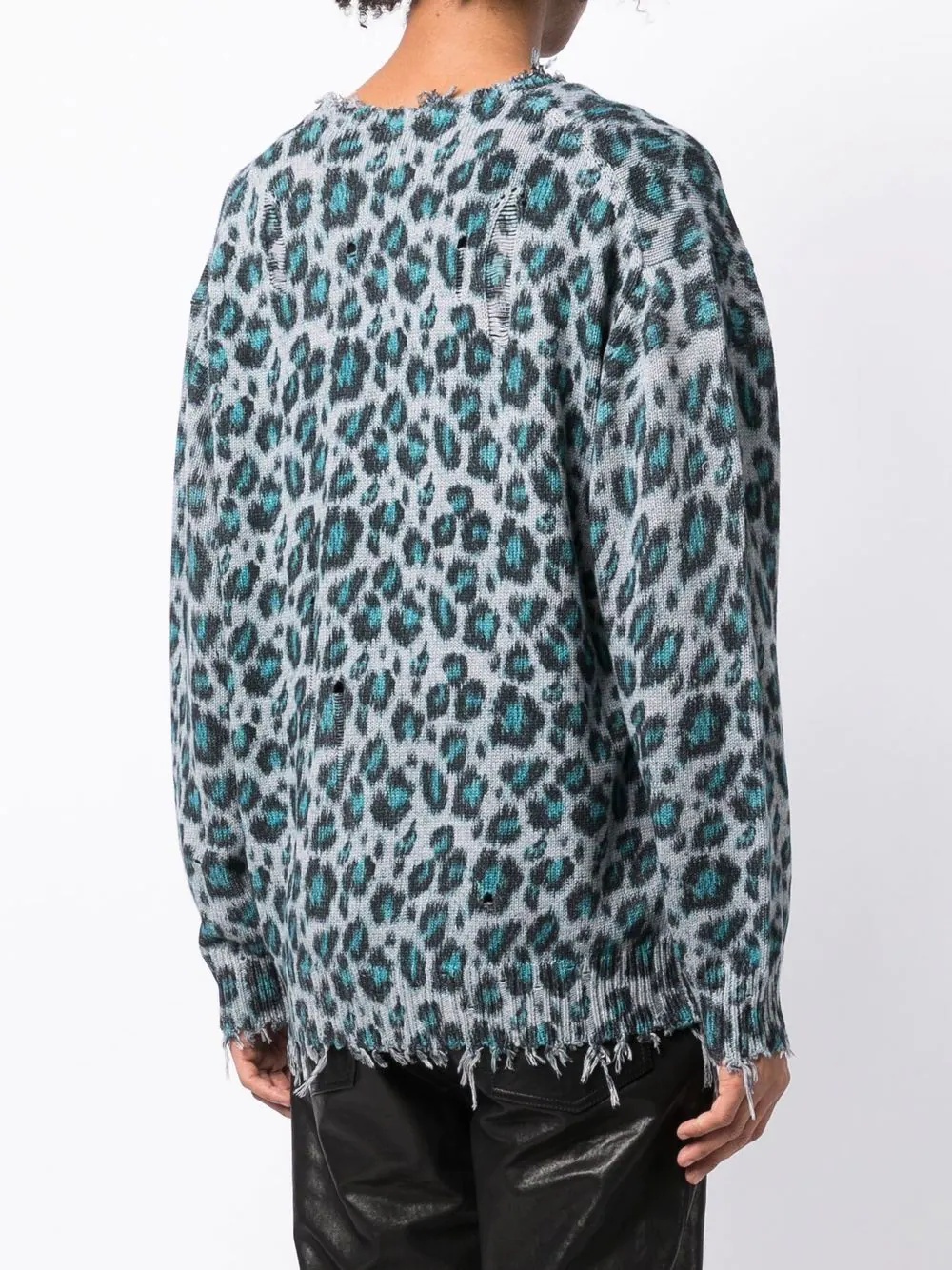 oversized leopard-print jacquard cardigan - 3