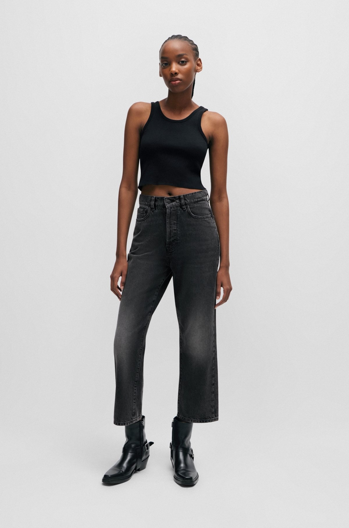 MODERN-FIT WIDE-LEG JEANS IN BLACK DENIM - 3
