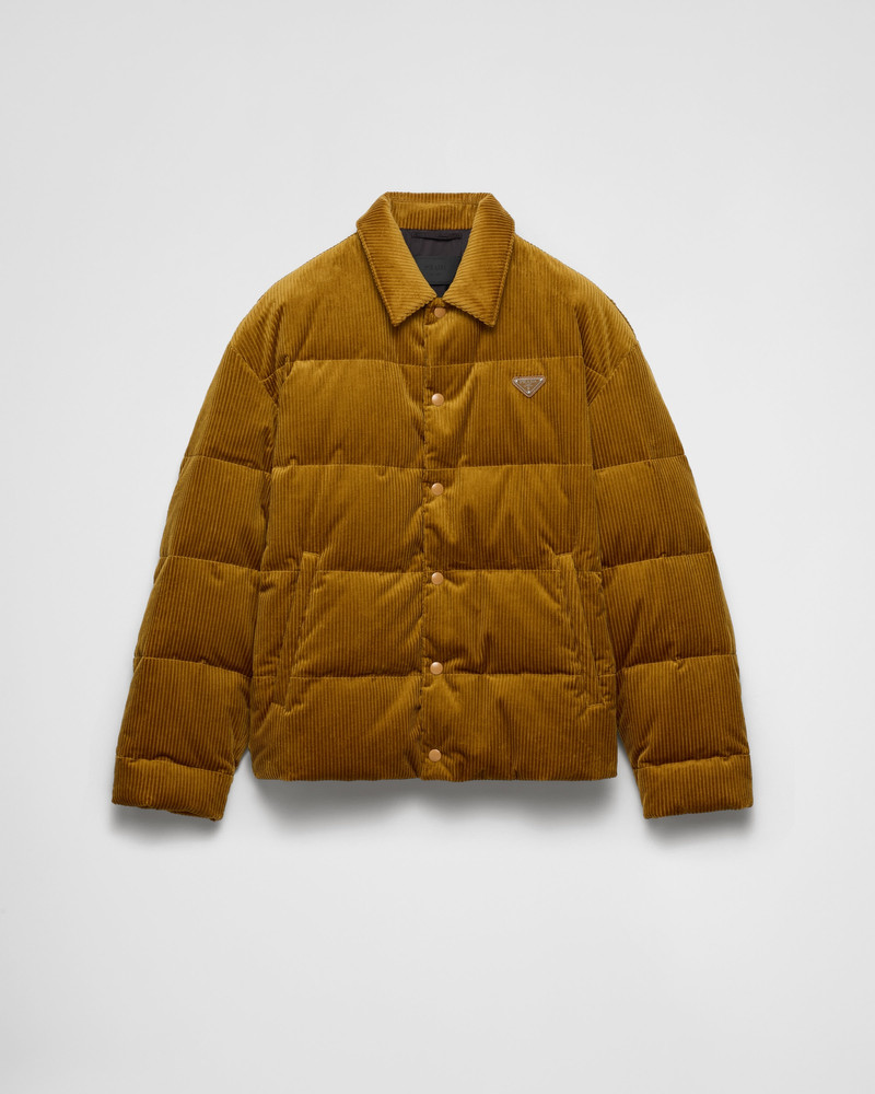 Prada Cropped corduroy down jacket - SGC694_13YO_F0346_S_OOO