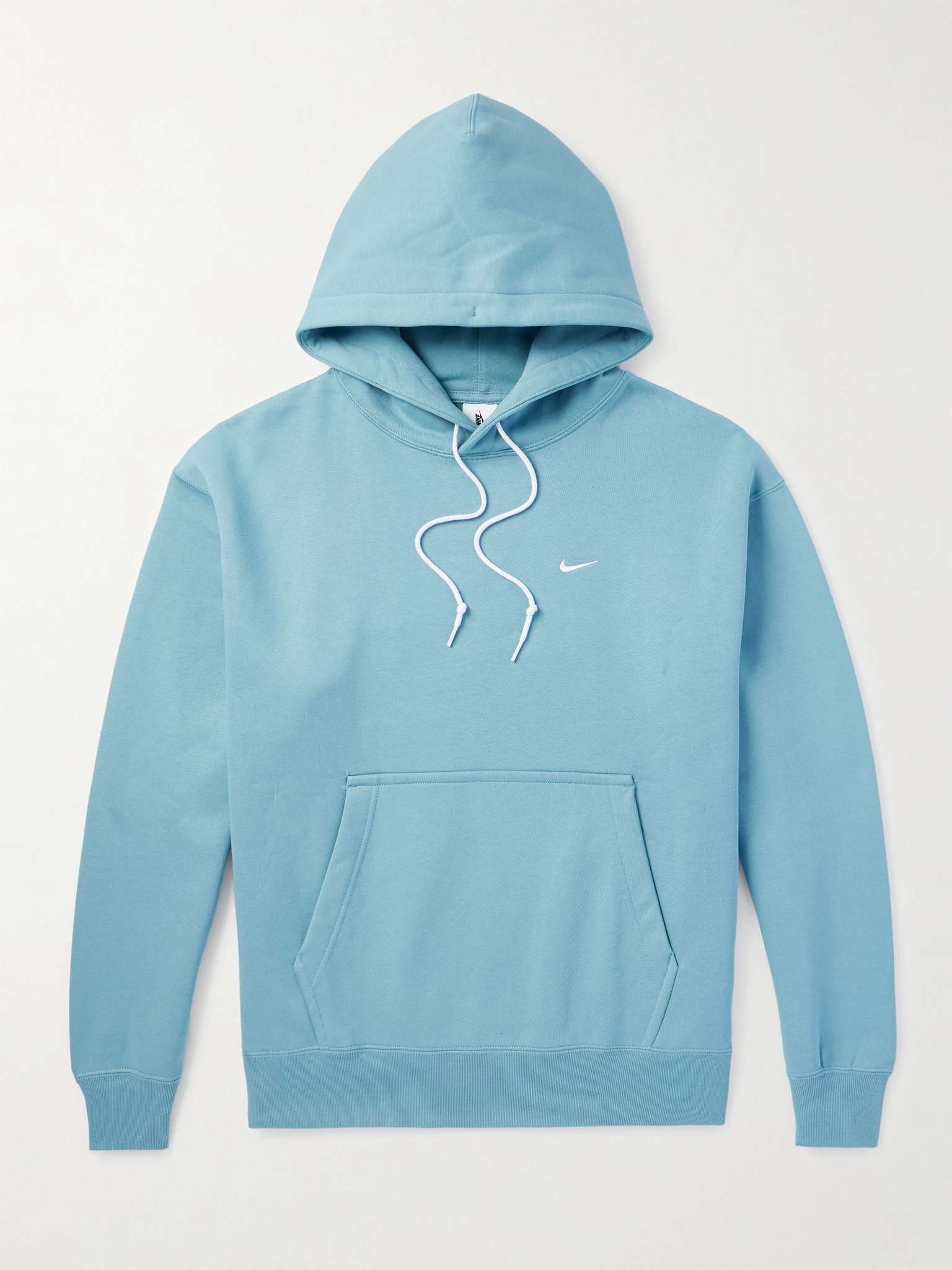 Solo Swoosh Logo-Embroidered Cotton-Blend Jersey Hoodie - 1