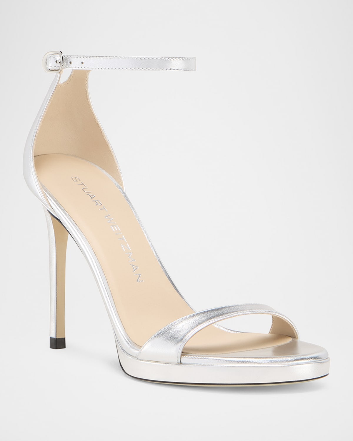 Nudist Metallic Ankle-Wrap Platform Sandals - 2