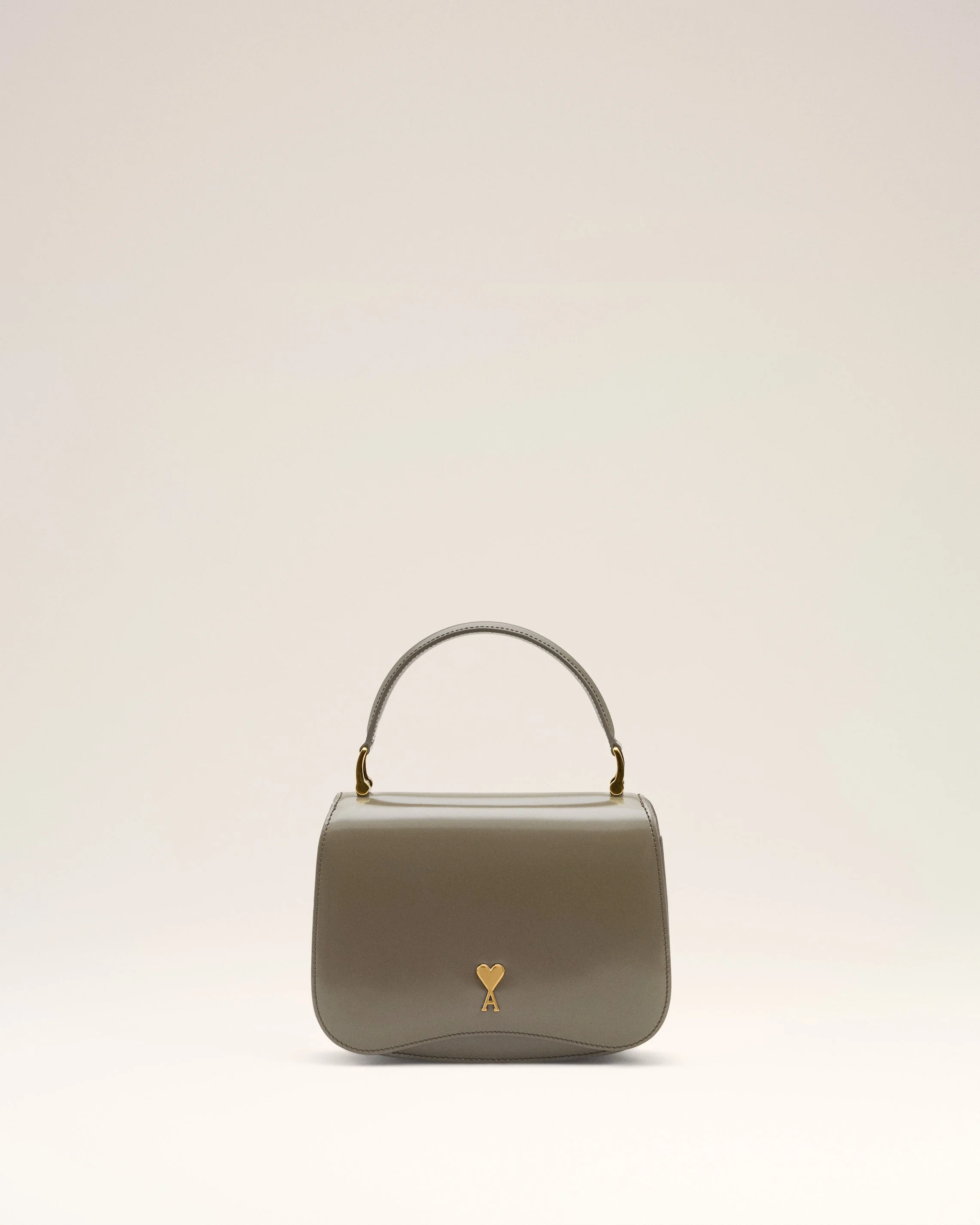 GREY GLAZED LEATHER TOP HANDLE PARIS PARIS BAG - 1