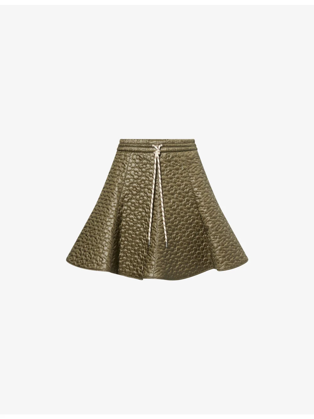 Floral-Quilted Shell Drawstring Mini Skirt - 1