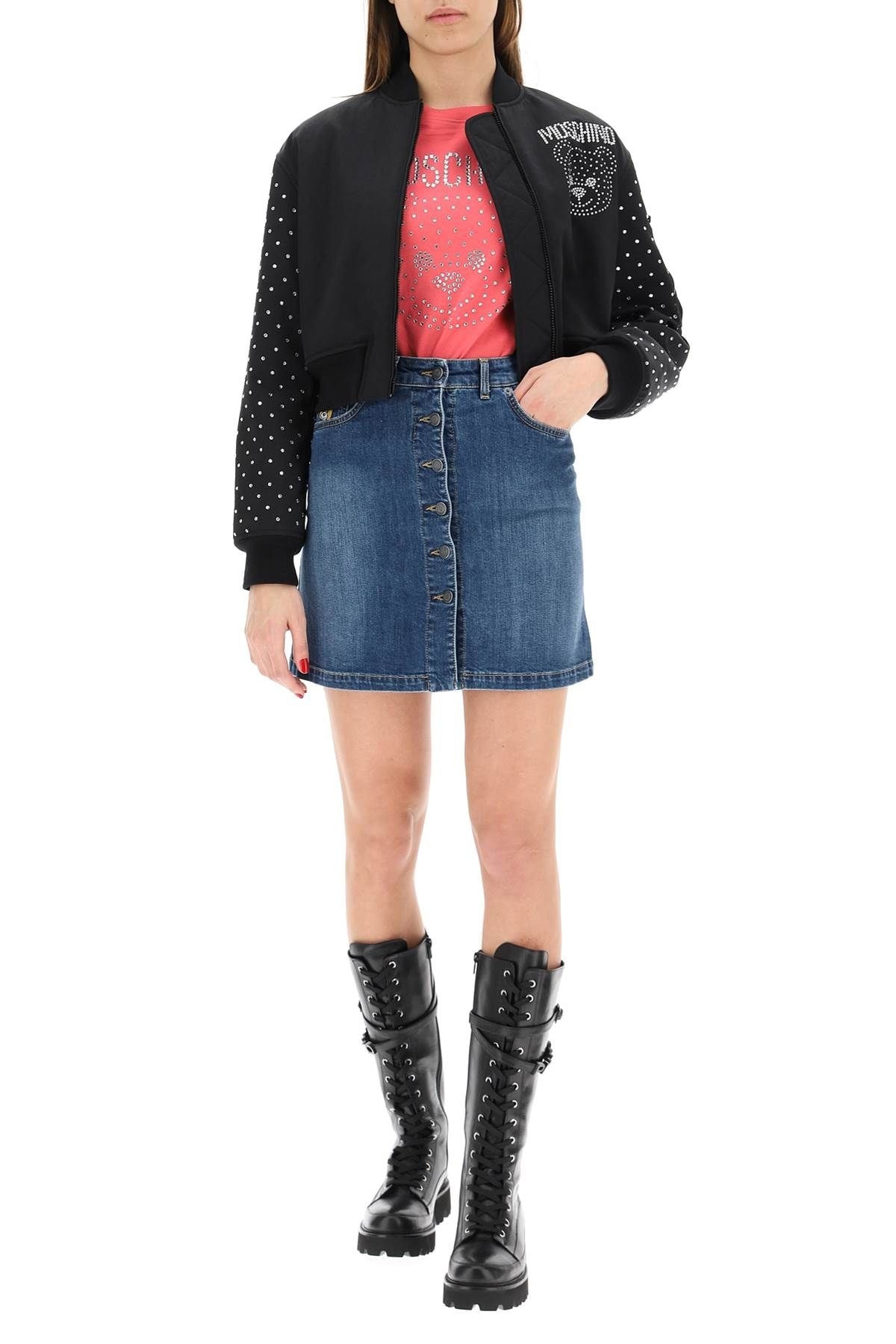 TEDDY BEAR DENIM MINI SKIRT - 2