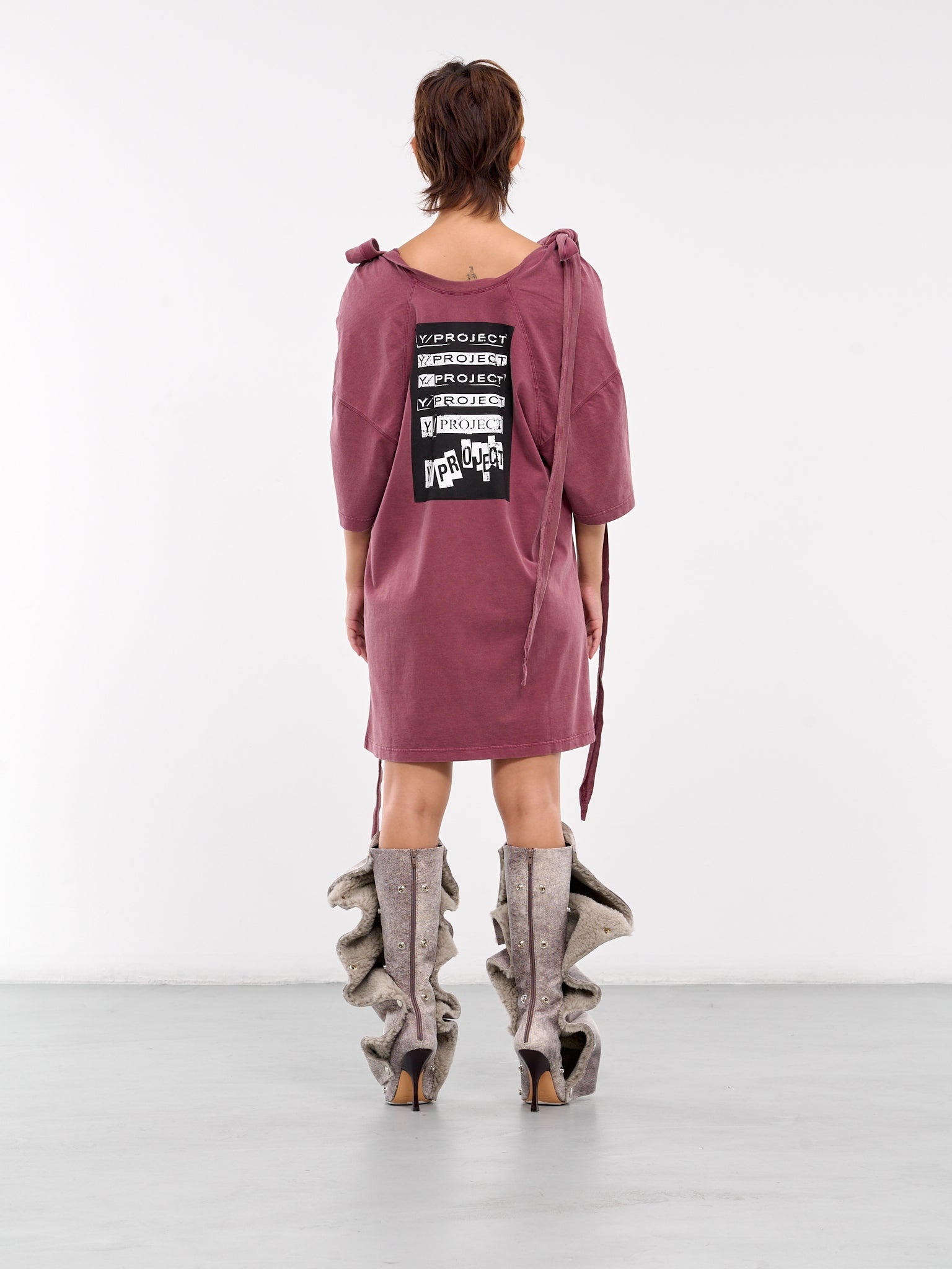 Multi-Scarf Rock Band Print Dress - 3