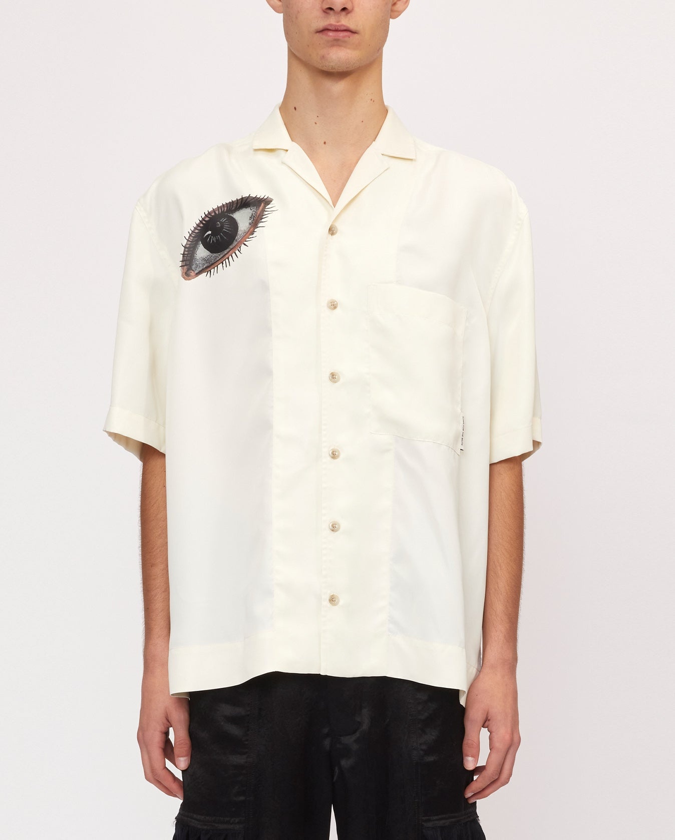 Luxe Cupro "Eye" Short Sleeve Boxy Shirt - 1