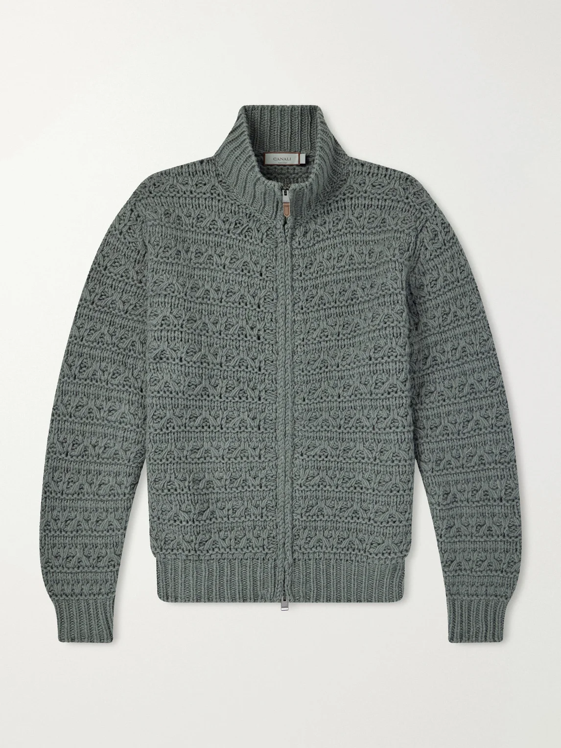 Alpaca-Blend Zip-Up Sweater - 1