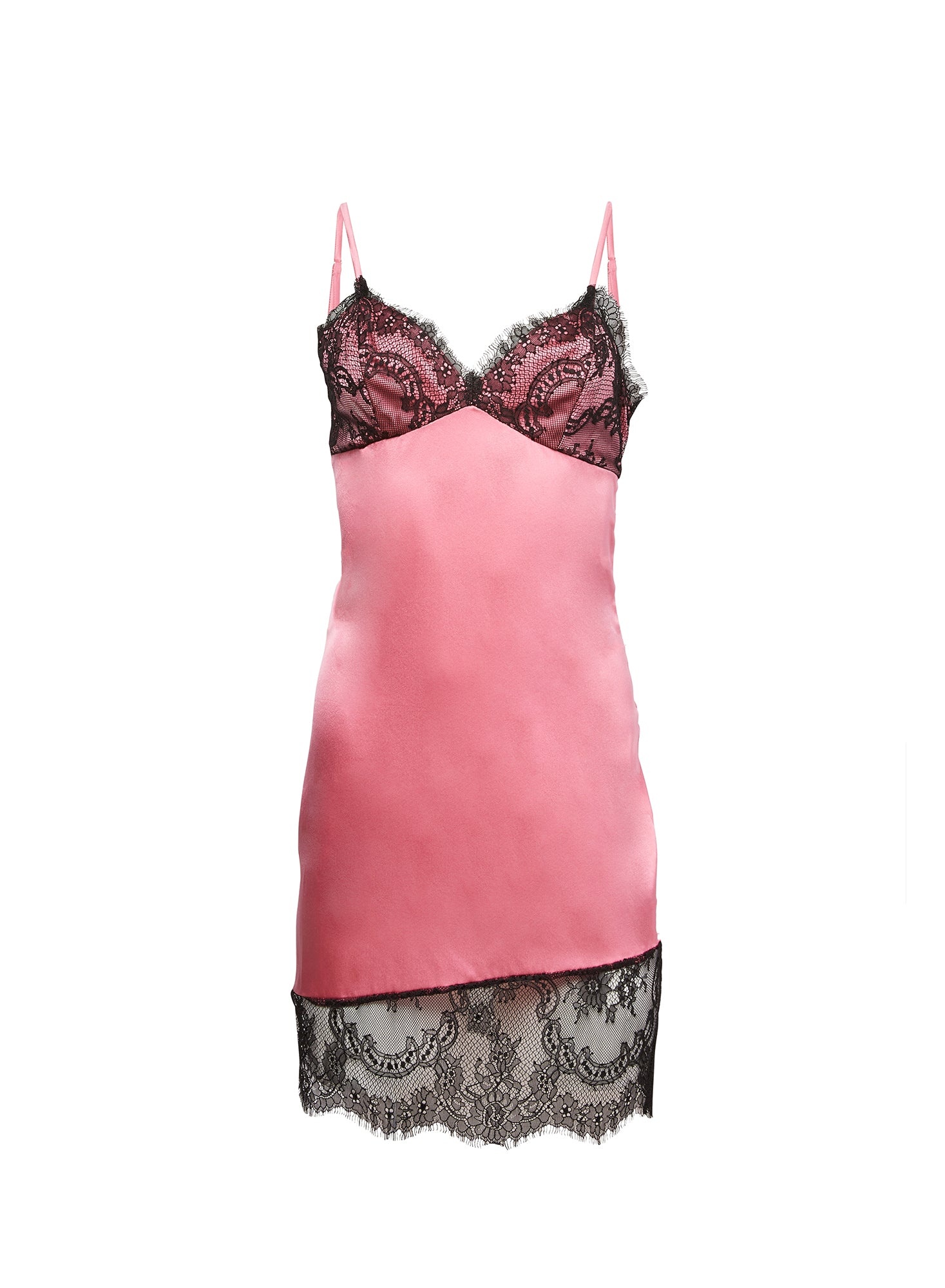 Silk & Lace Mini Slip - 1