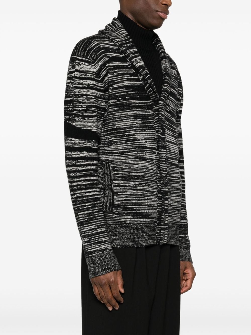 striped cashmere cardigan - 3