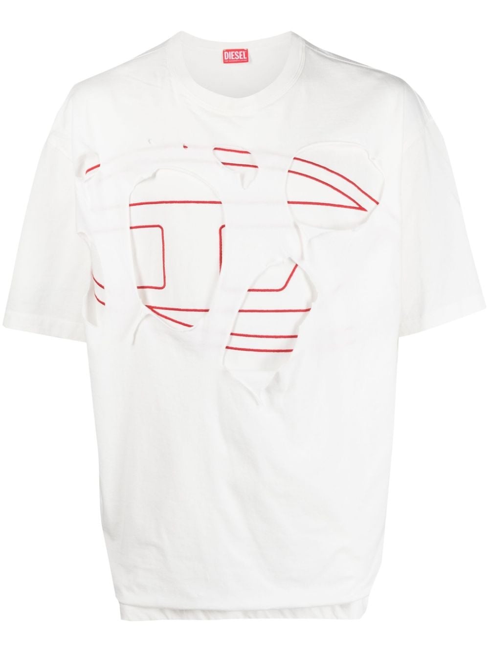 送料関税込 【D5OVE】 Distressed Splice Structured Shirt Diesel logo-print layered-effect T-shirt | REVERSIBLE