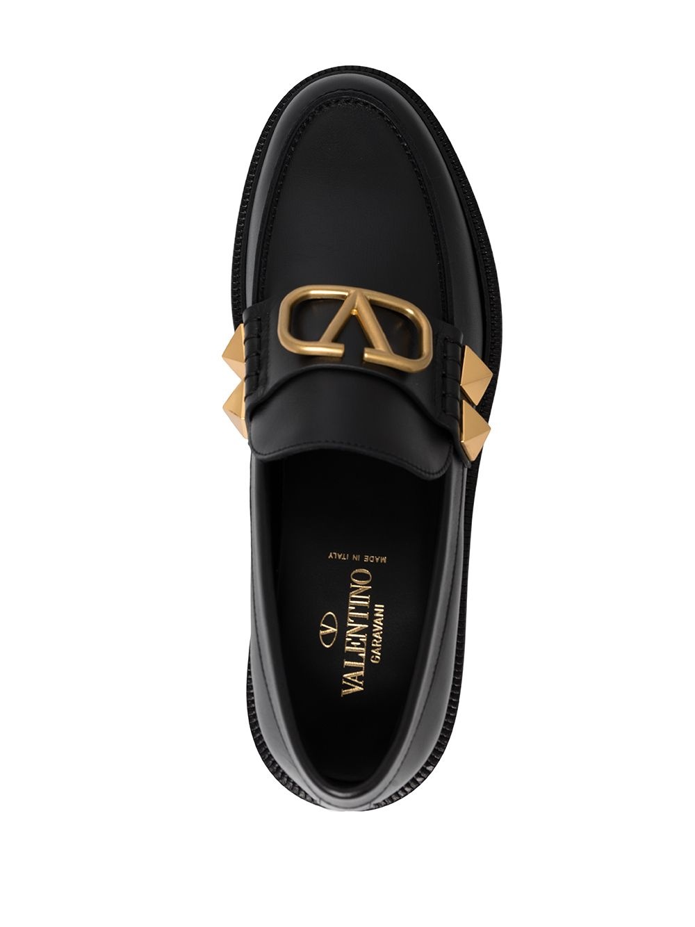 VLogo leather loafers - 4