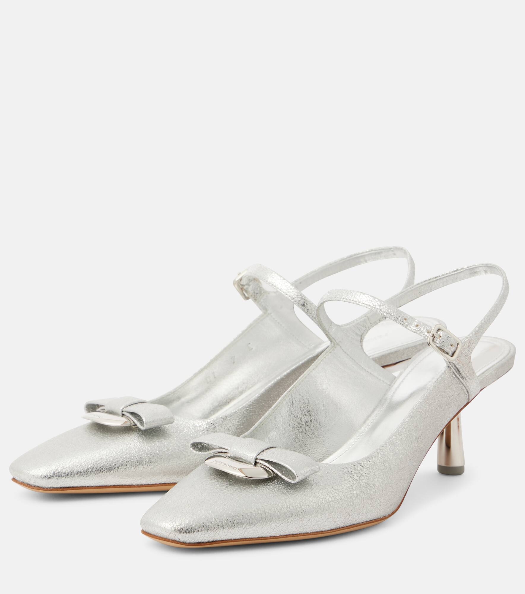 Ophelia 55 leather slingback pumps - 5