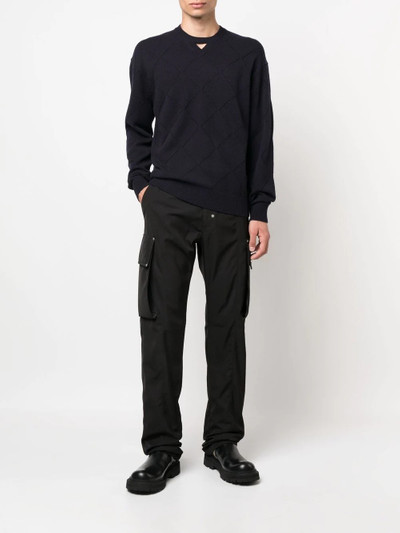 Neil Barrett diamond-pattern V-neck jumper outlook