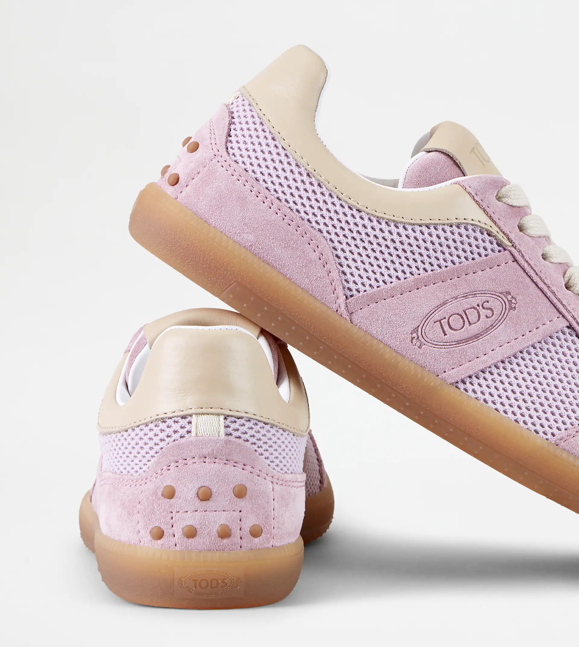 TOD'S TABS SNEAKERS IN SUEDE AND TECHNICAL FABRIC - VIOLET - 7