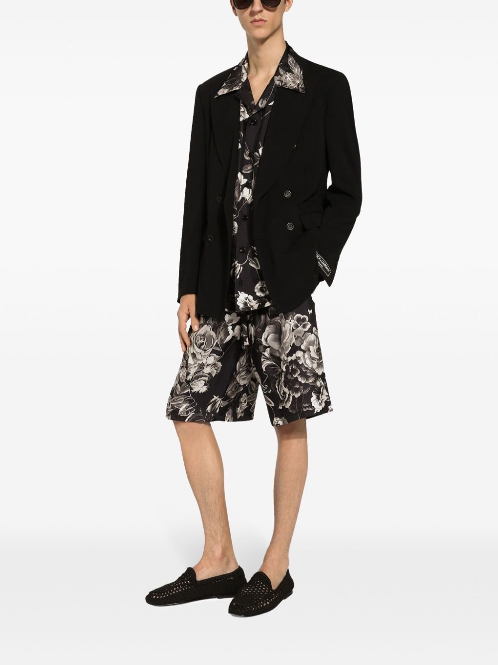 floral-print silk shorts - 5