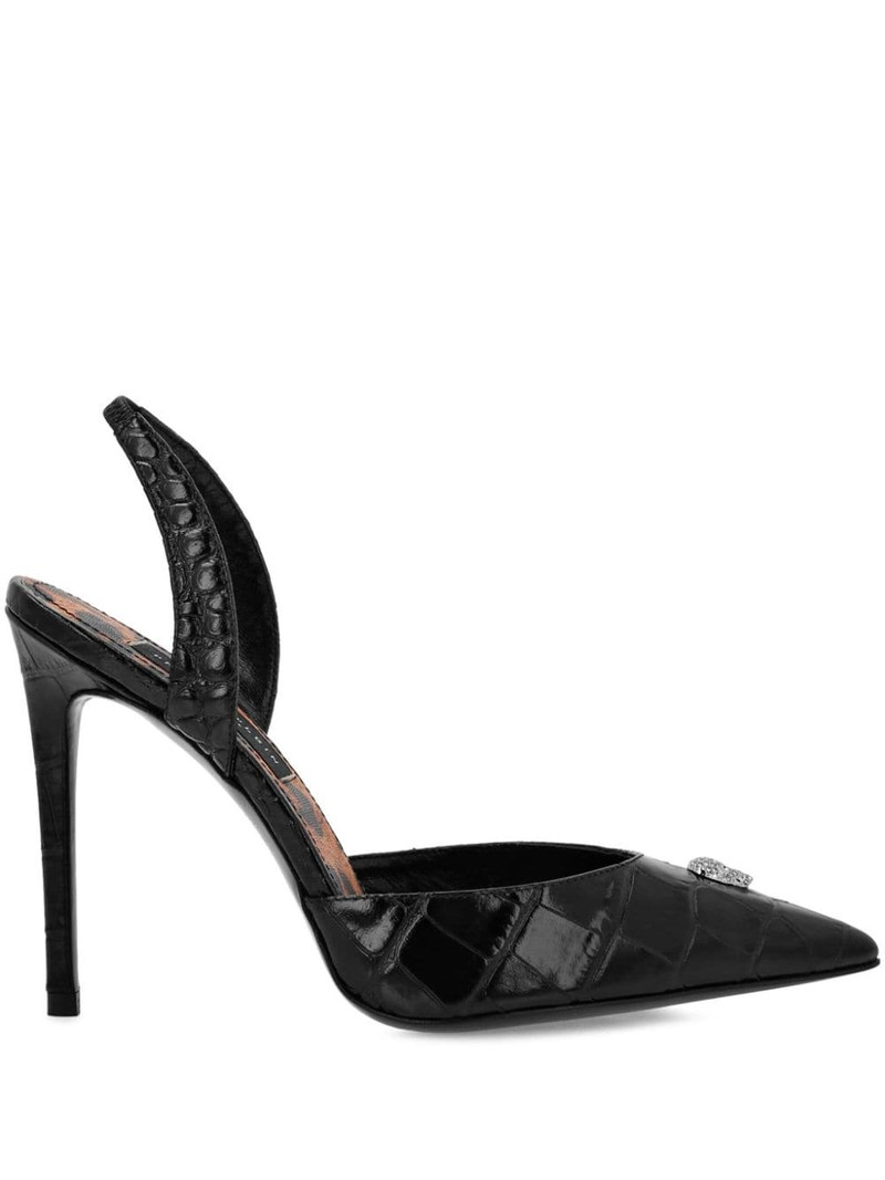 crocodile effect slingback pumps 1