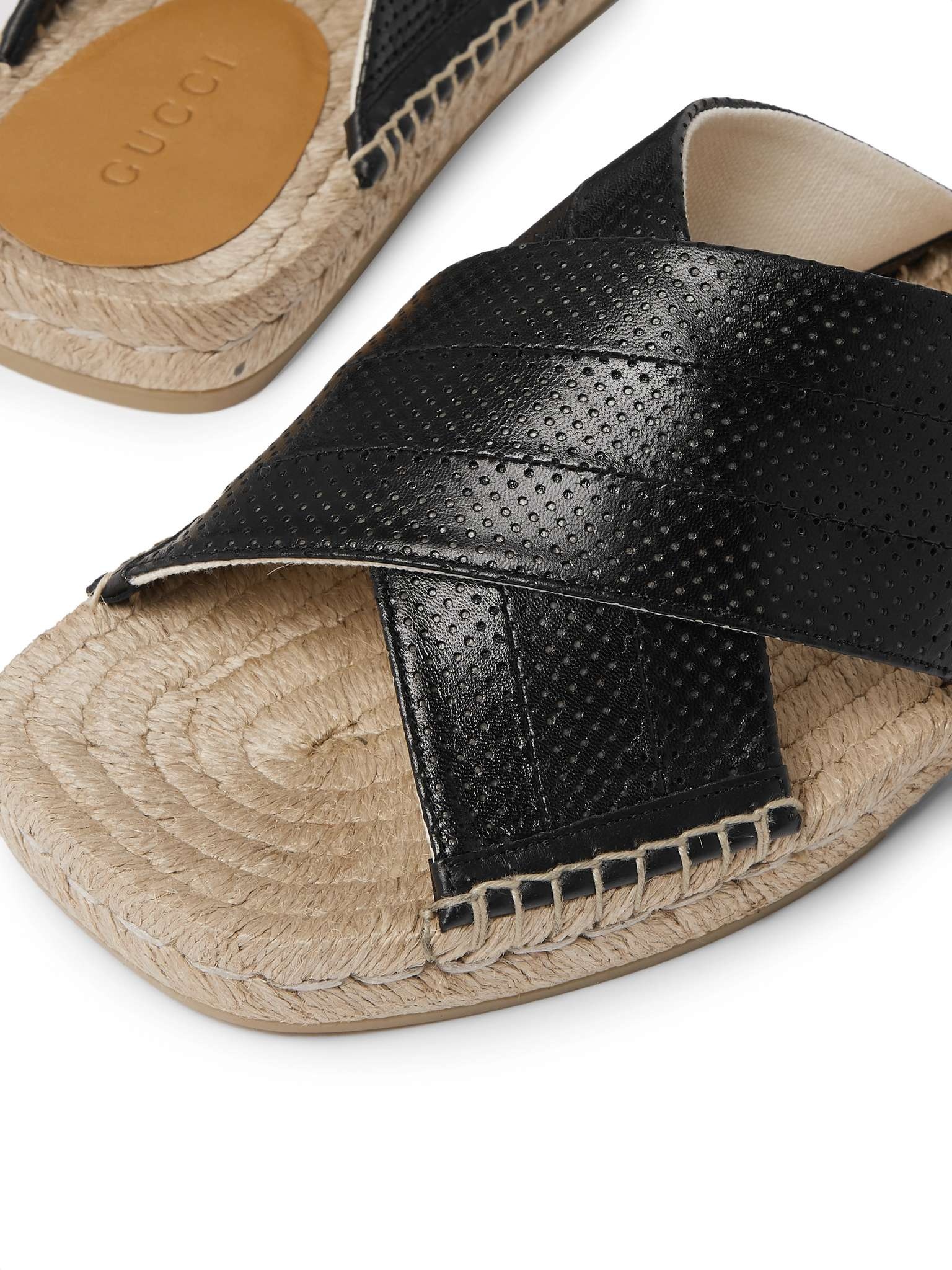 Perforated Leather Sandals - 5