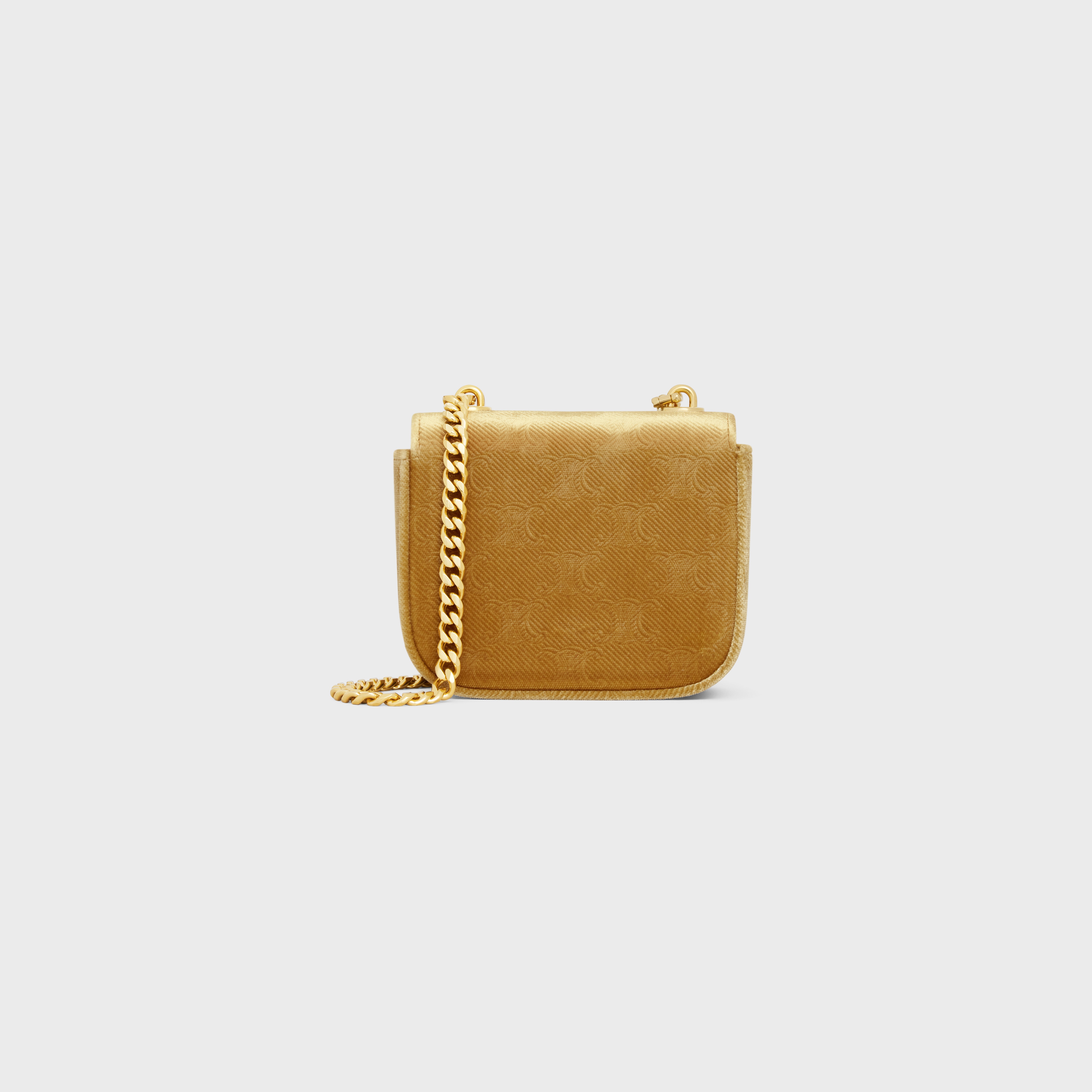 MINI CHAIN CLAUDE in VELVET WITH TRIOMPHE ALL-OVER - 3