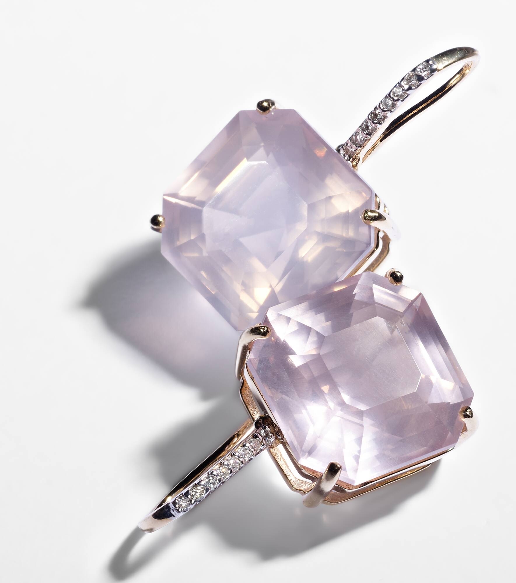 14kt gold earrings with topaz and diamonds - 5