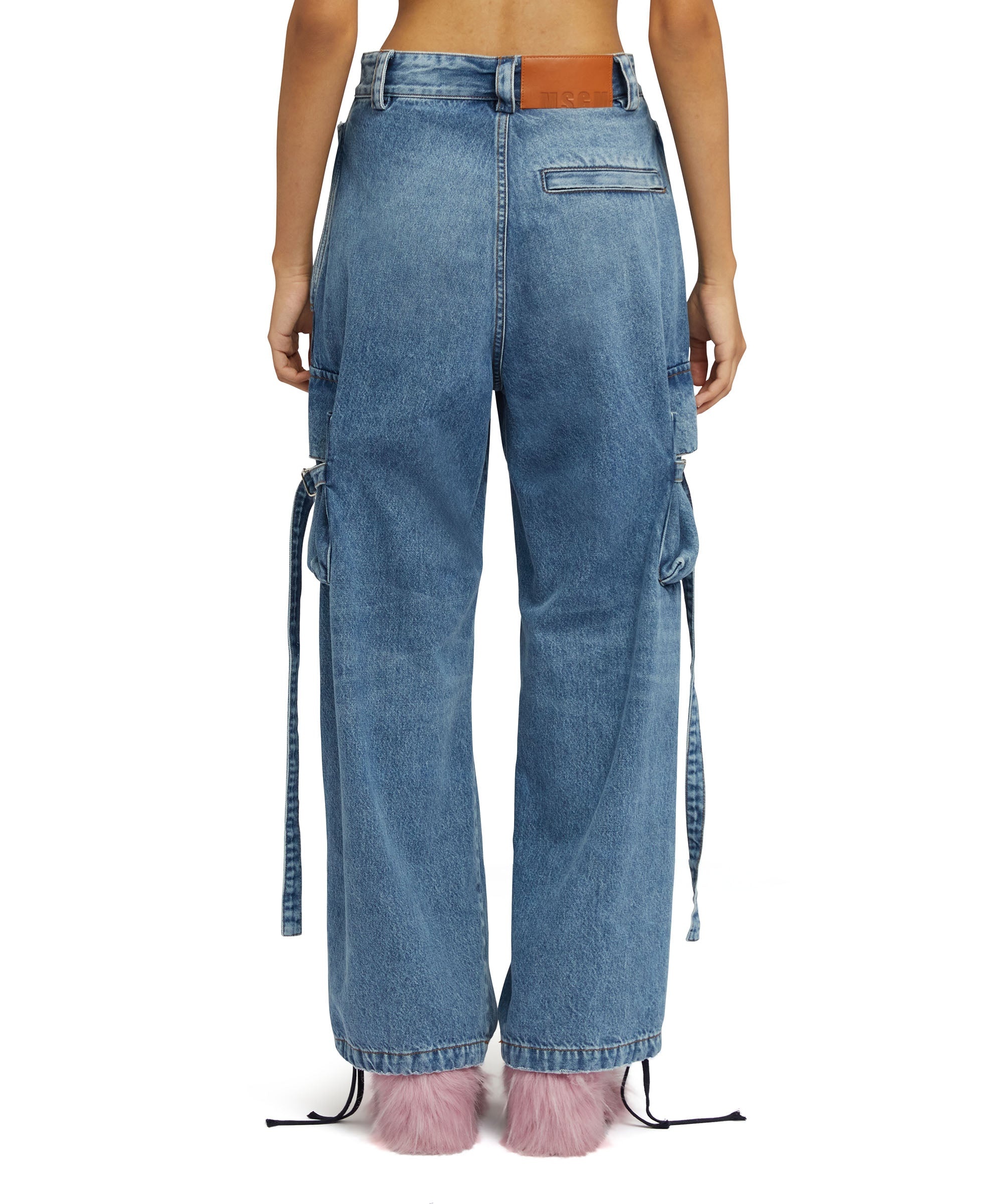 Cargo trousers with "Light Blue Washed Denim" workmanship - 3