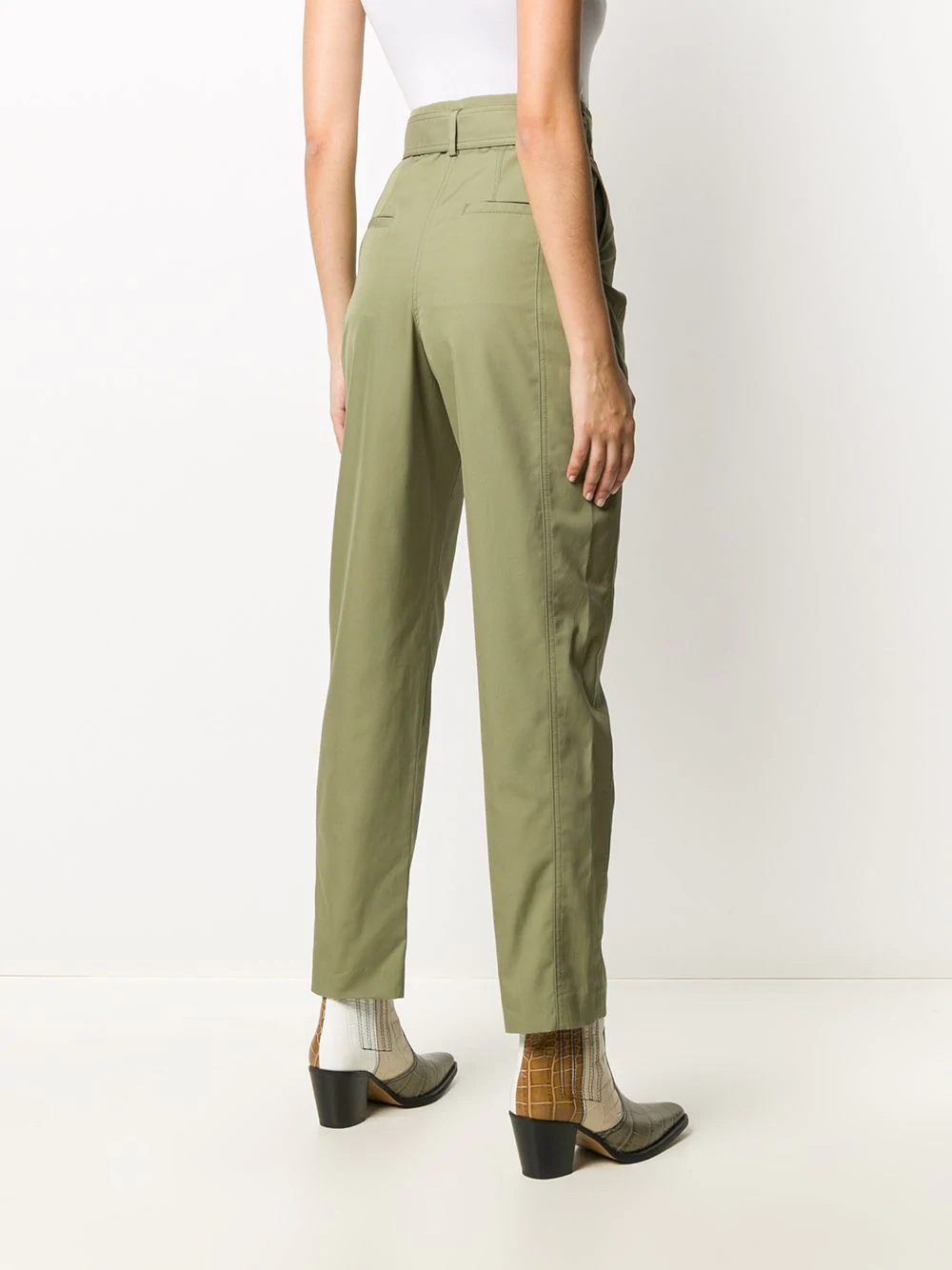 high-waist belted trousers - 4