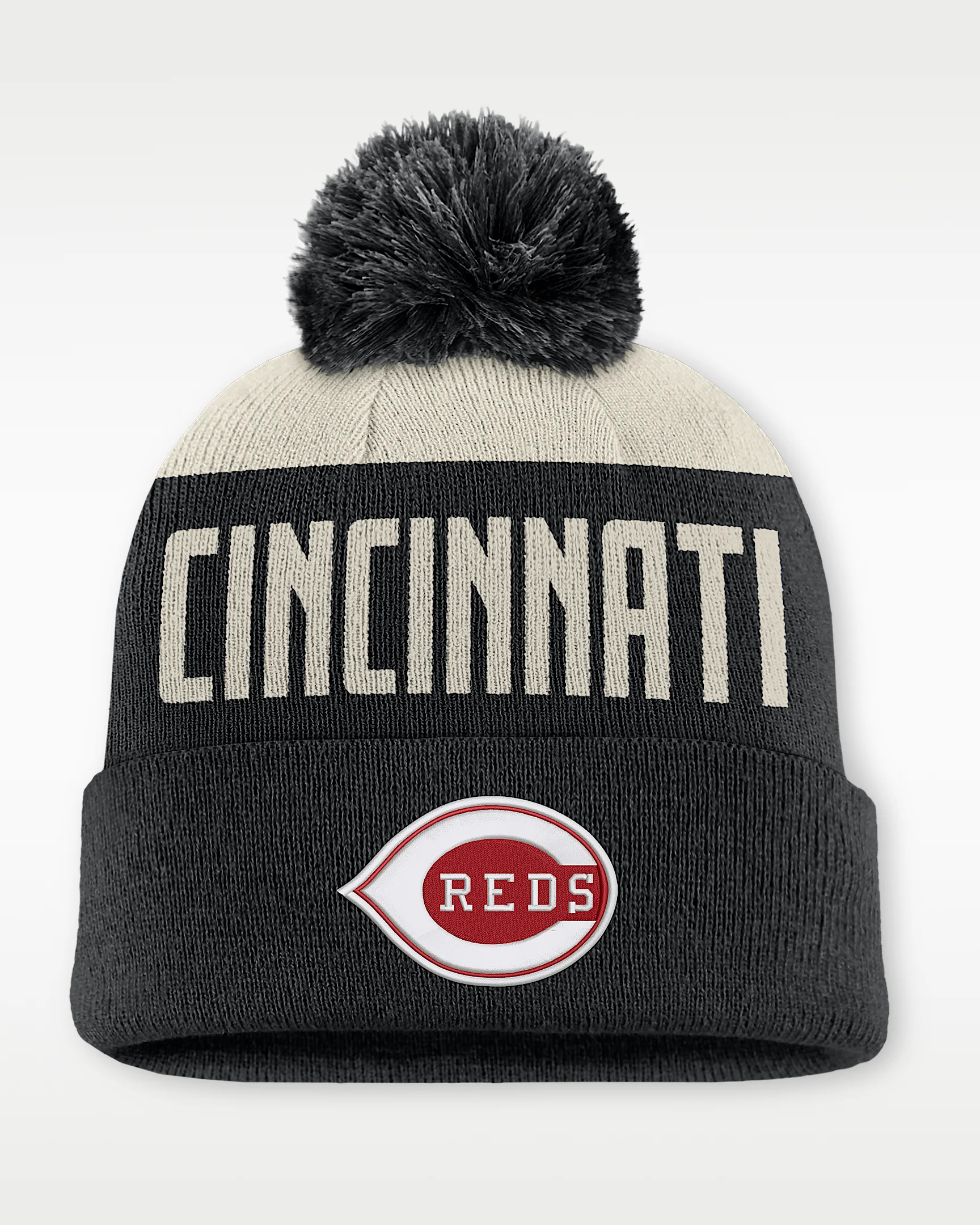 Cincinnati Reds Cooperstown Peak Men's Nike MLB Cuffed Pom Beanie - 1