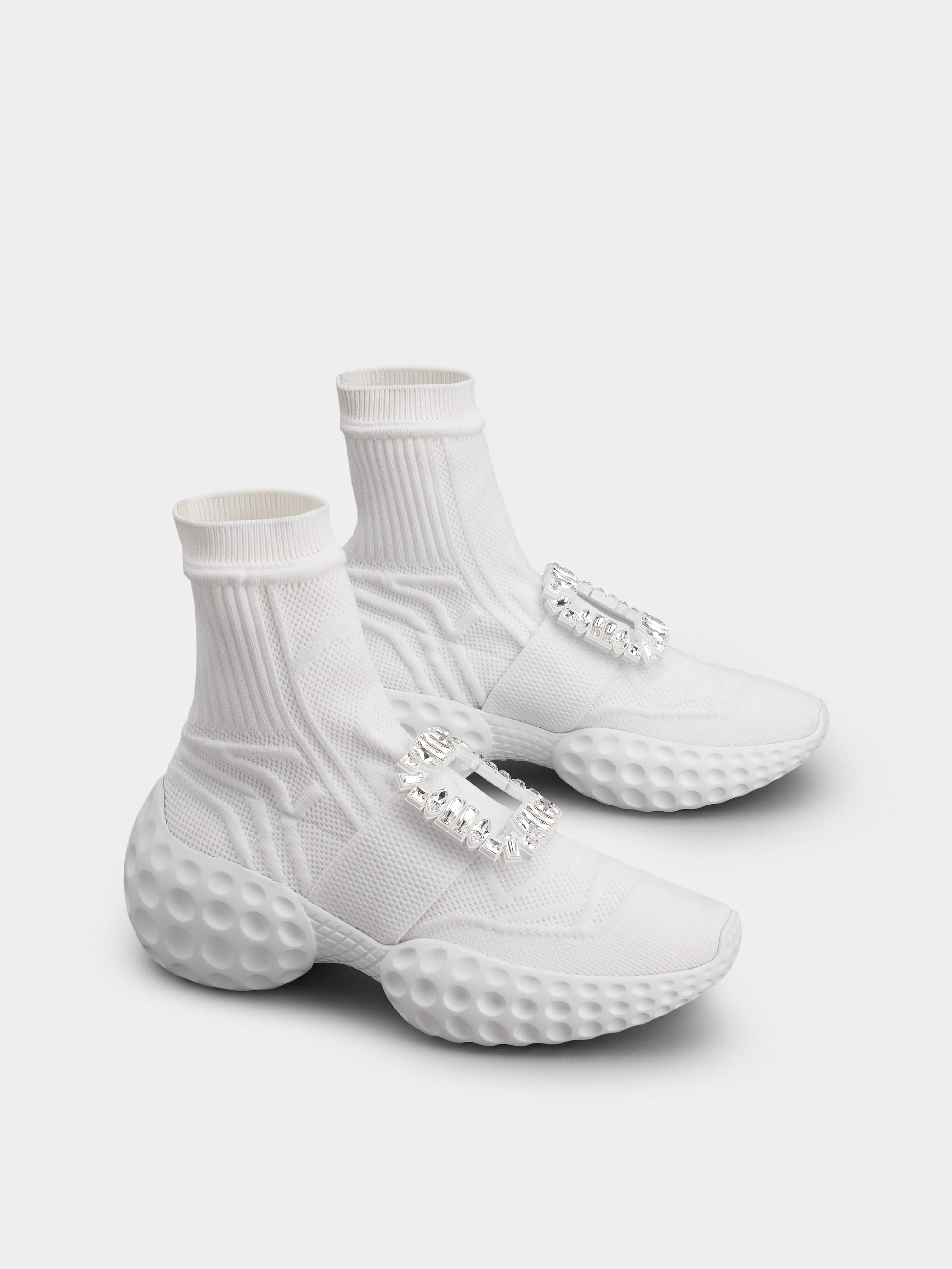 Viv' Run Light Socks Strass Buckle Ankle Boots in Fabric - 2