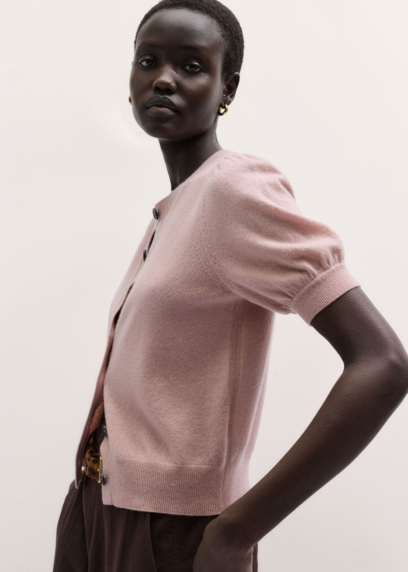 Pouf Sleeve Cashmere Button Through Tee 5