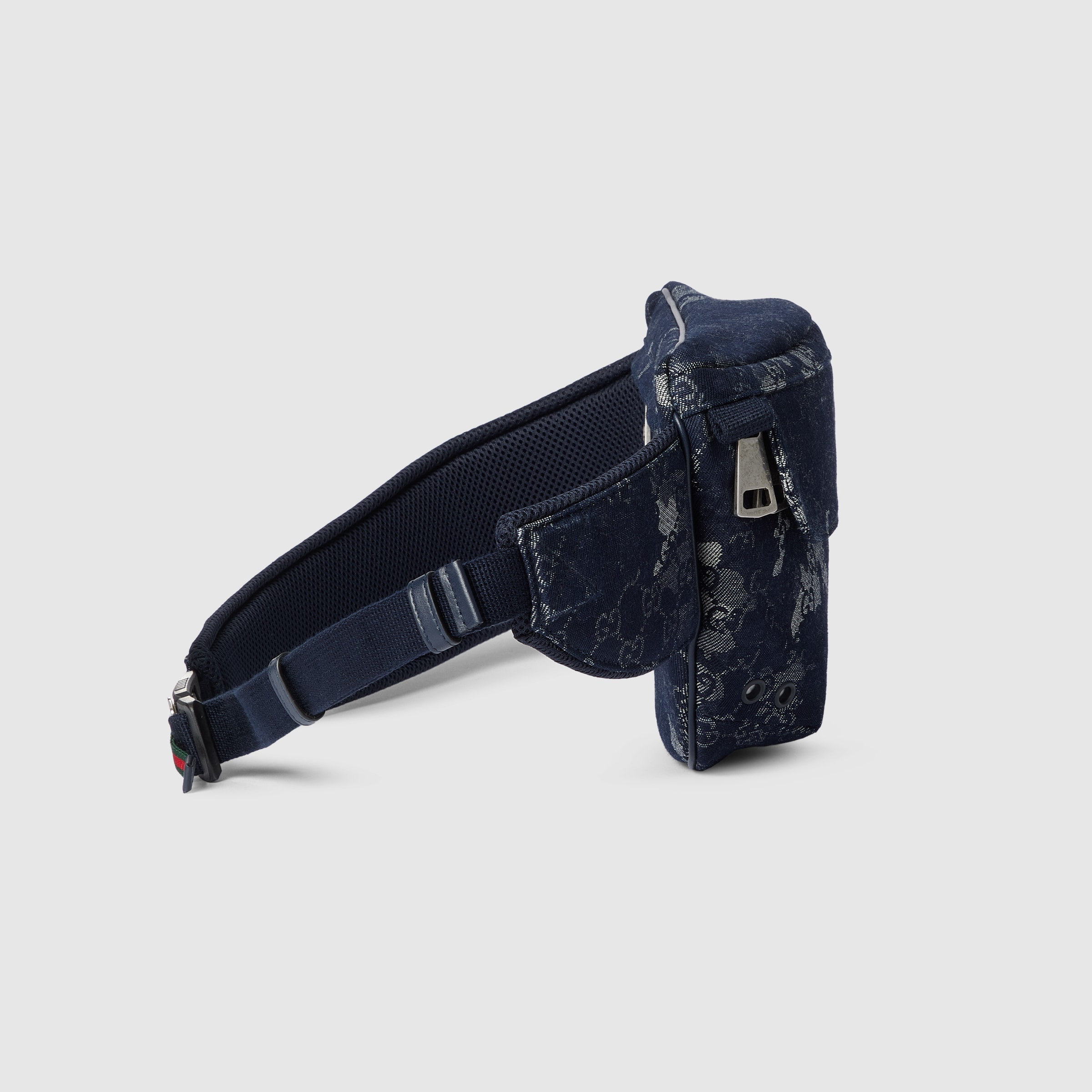 GG denim large belt bag - 6