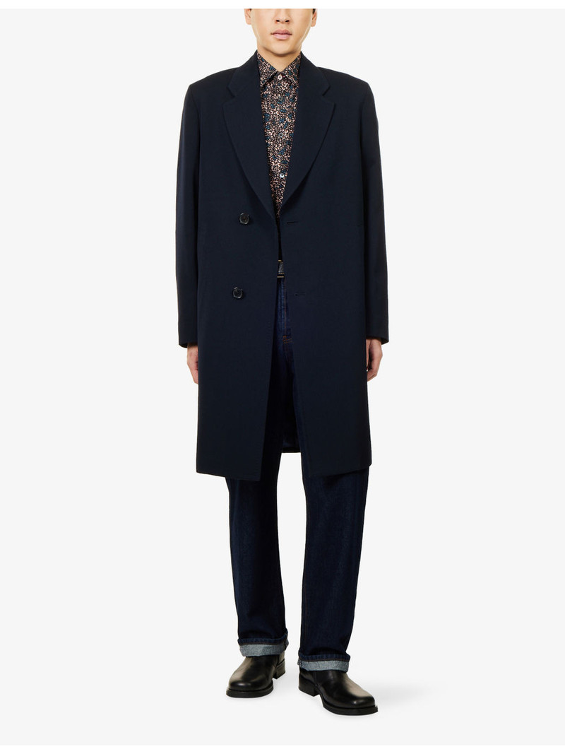 Paul Smith Regular-Fit Peak-Lapels Wool And Cashmere Coat outlook