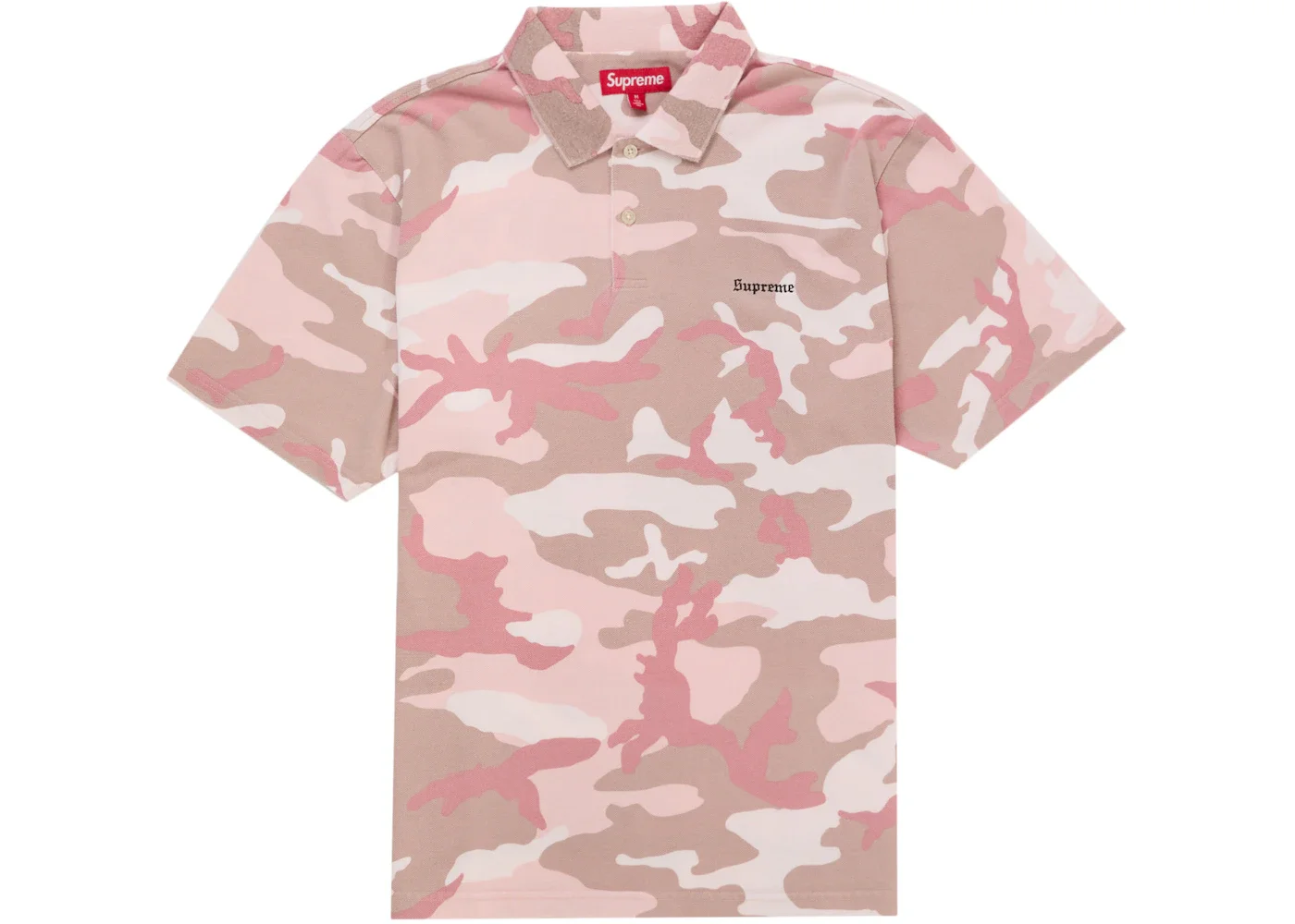 Supreme Washed Camo Polo Pink Camo - 1