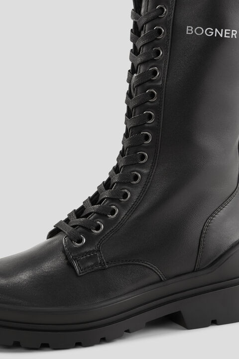 St.Moritz x Bond 007 Boots with spikes in Black - 4