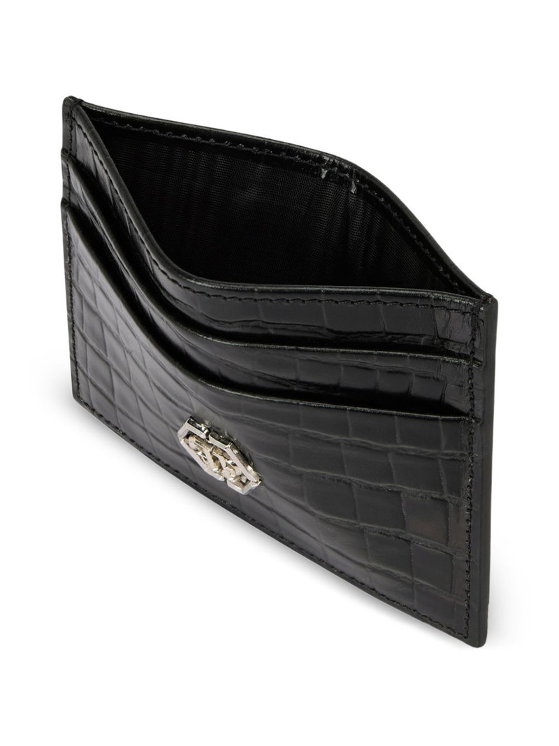 logo-plaque leather card holder 3