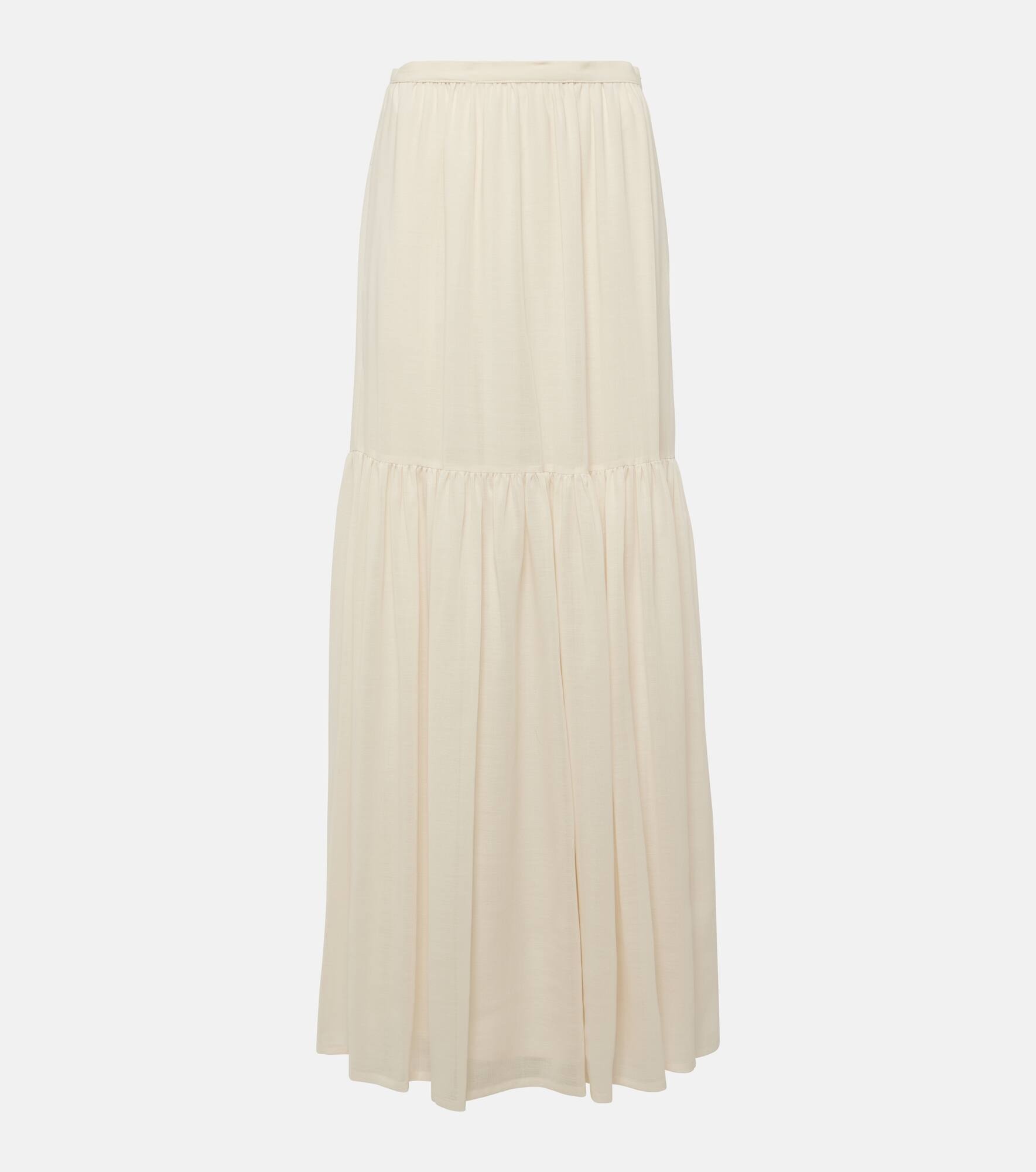 Cafila pleated virgin wool maxi skirt - 1