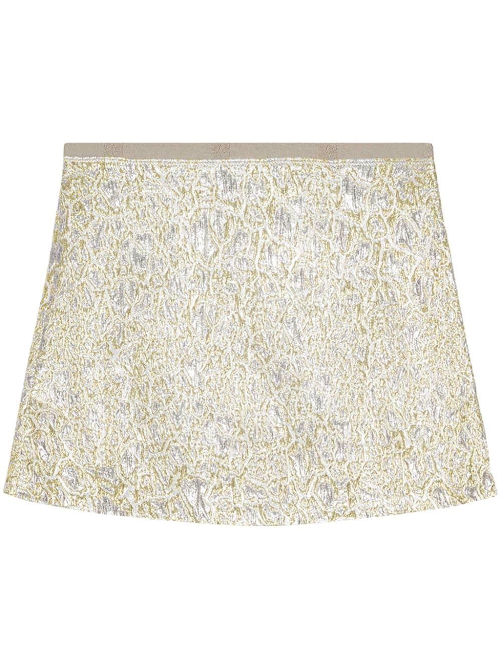 metallic cloqué mini skirt - 1