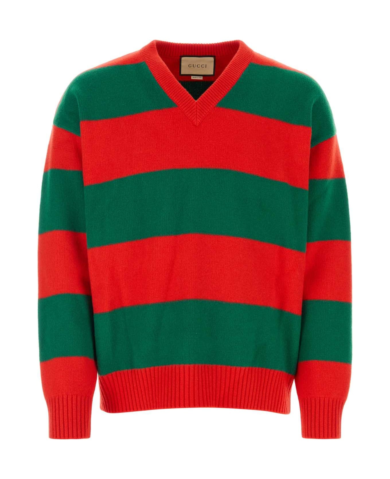 Embroidered Stretch Wool Blend Sweater - 1