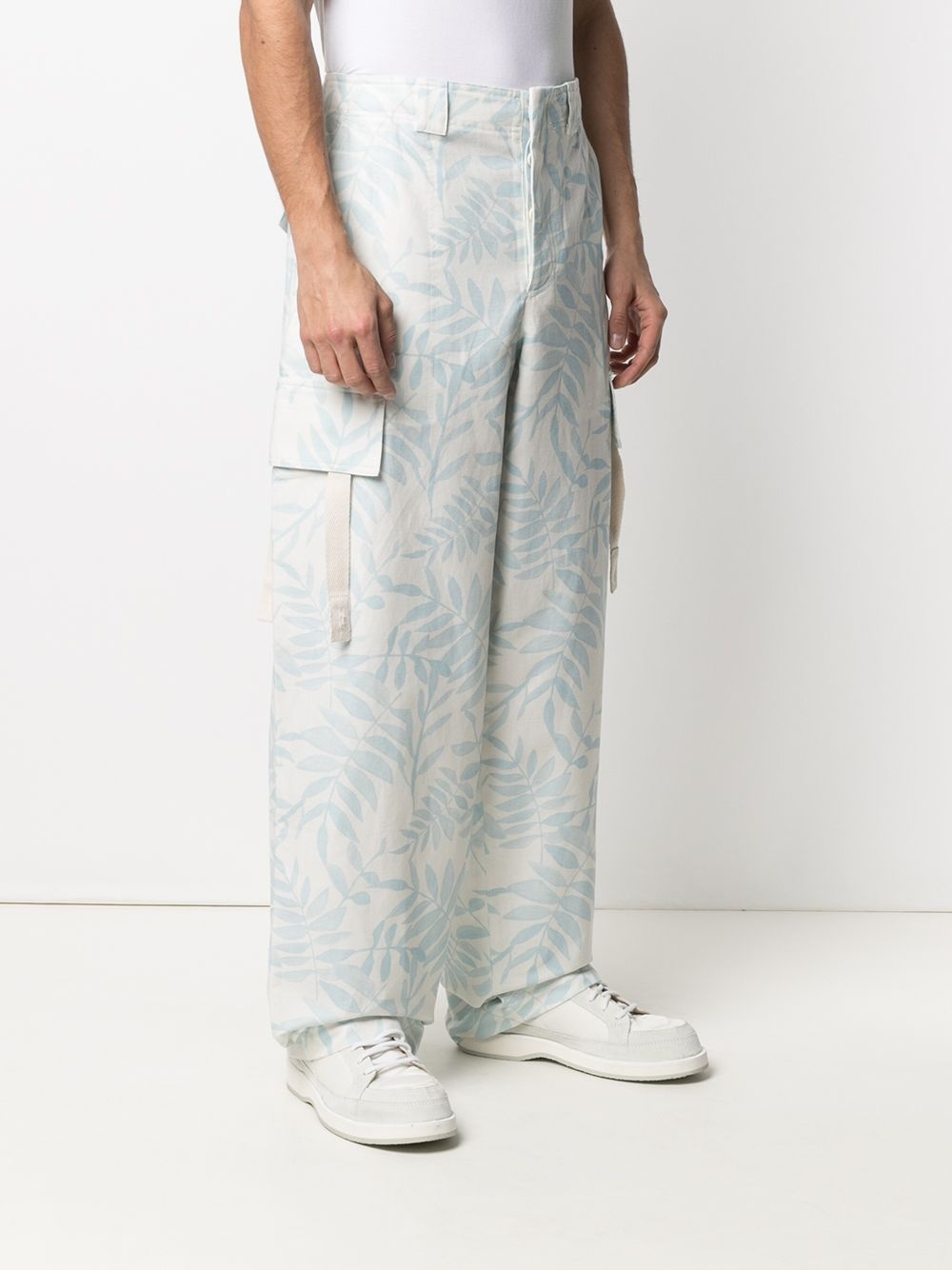 leaf print cargo trousers - 3