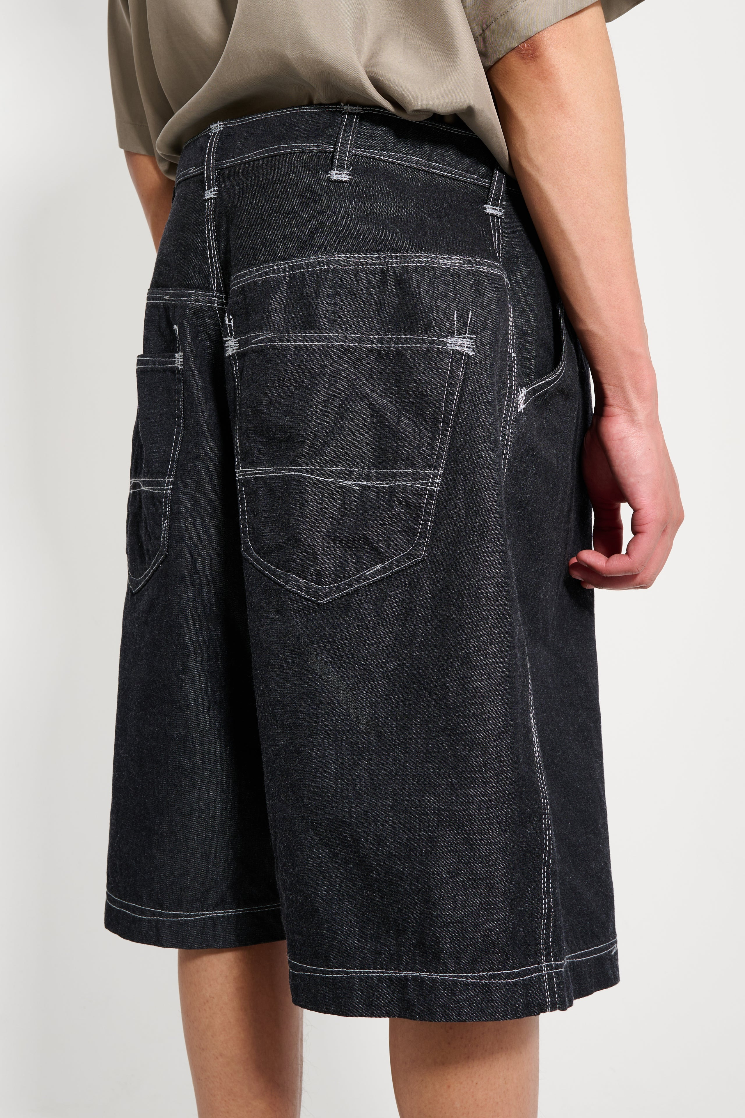 JUNYA WATANABE MAN WIDE LEG PLEATED SHORTS BLACK - 5